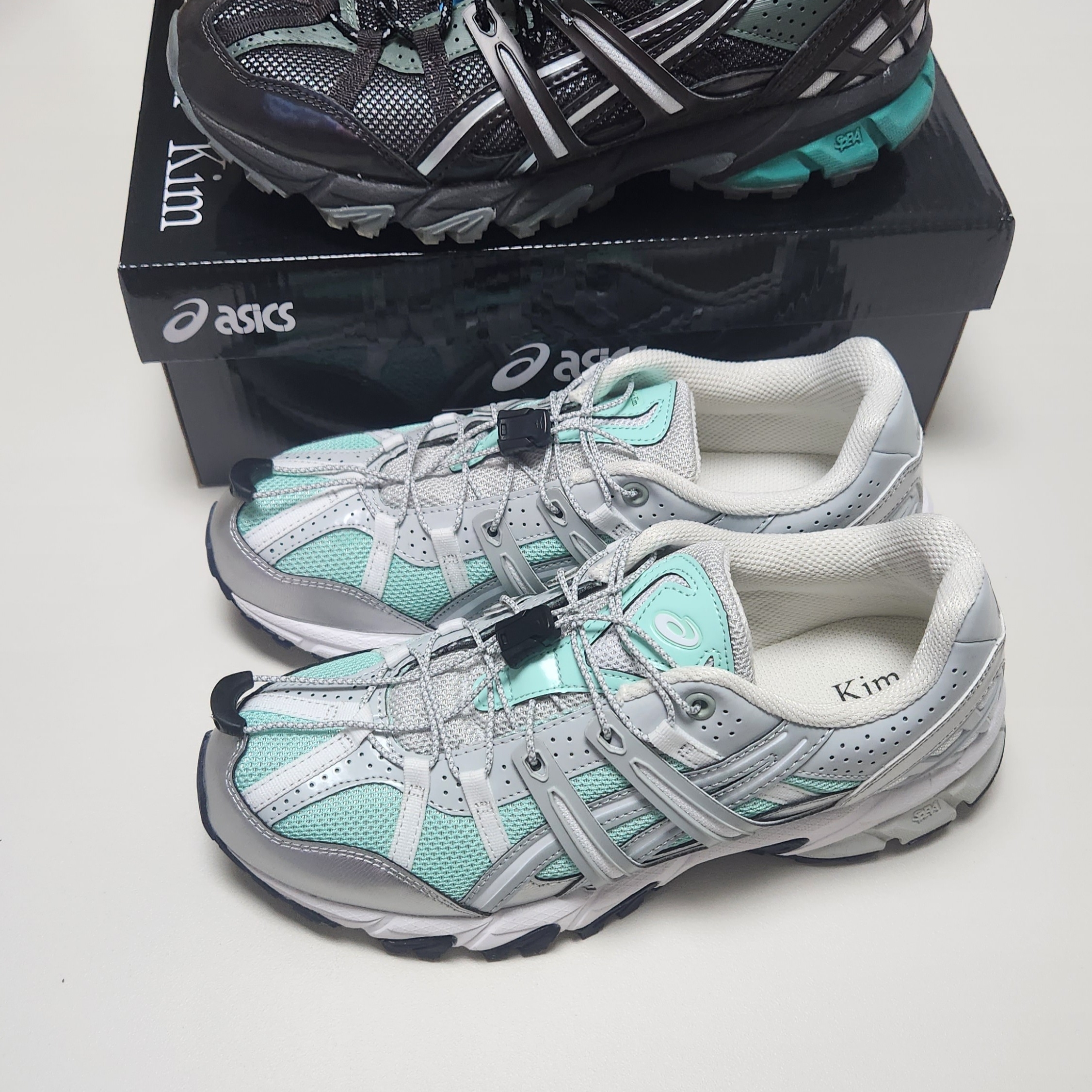 (W) Asics x Matin Kim Gel-Sonoma 15-50 Oasis Green Pure Silver 착용 스타일 - 2