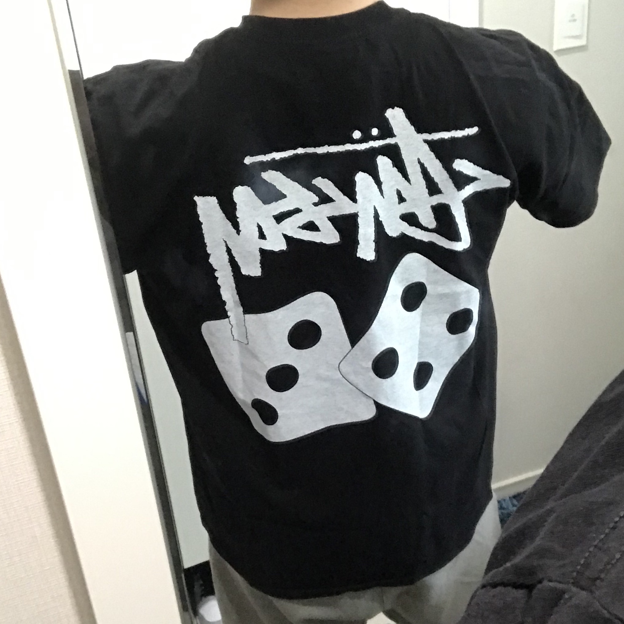 Stussy Dice Pigment Dyed T-Shirt Black 2023 착용 스타일