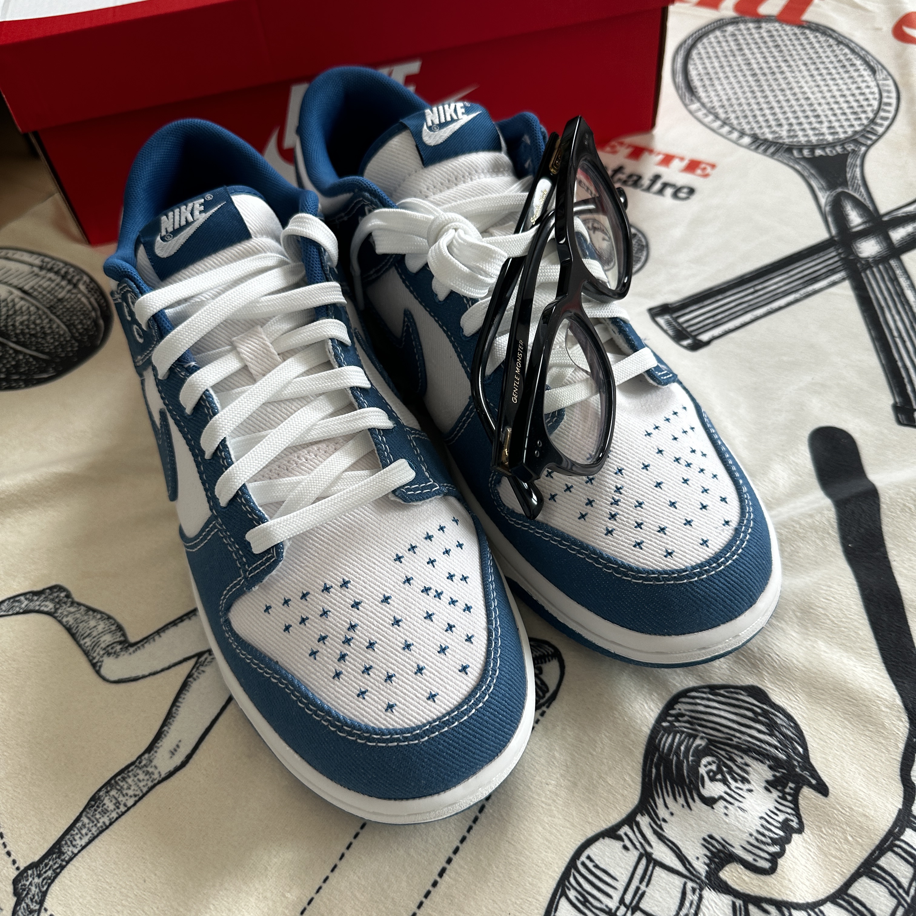 Nike Dunk Low Retro SE Industrial Blue 착용 스타일 - 3