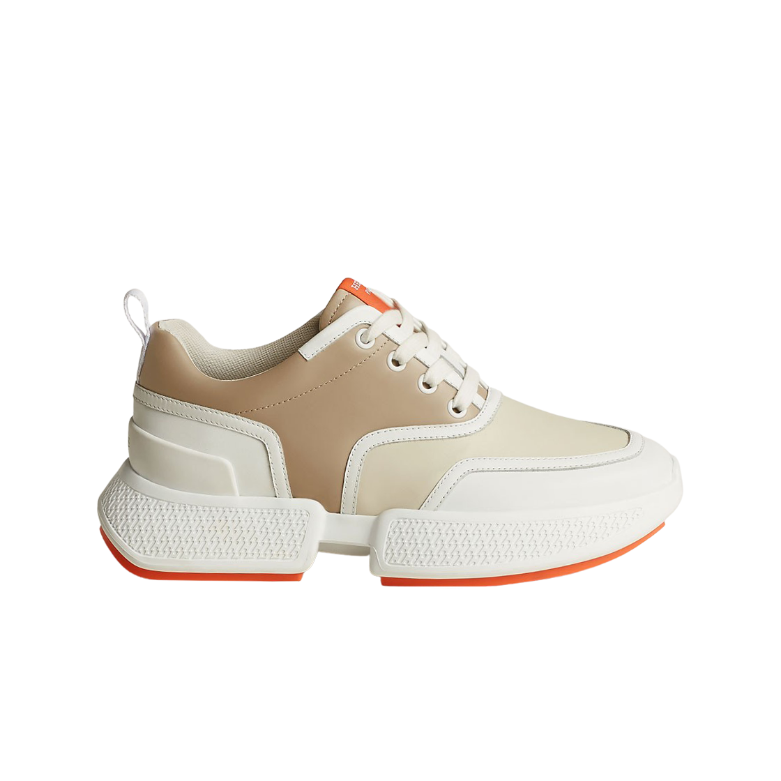 (W) 에르메스 기가 스니커즈 카프스킨 & 멀티꼴로르 블랑 곰므((W) Hermes Giga Sneakers Calfskin & Multicolore Blanc Gomme) - 1