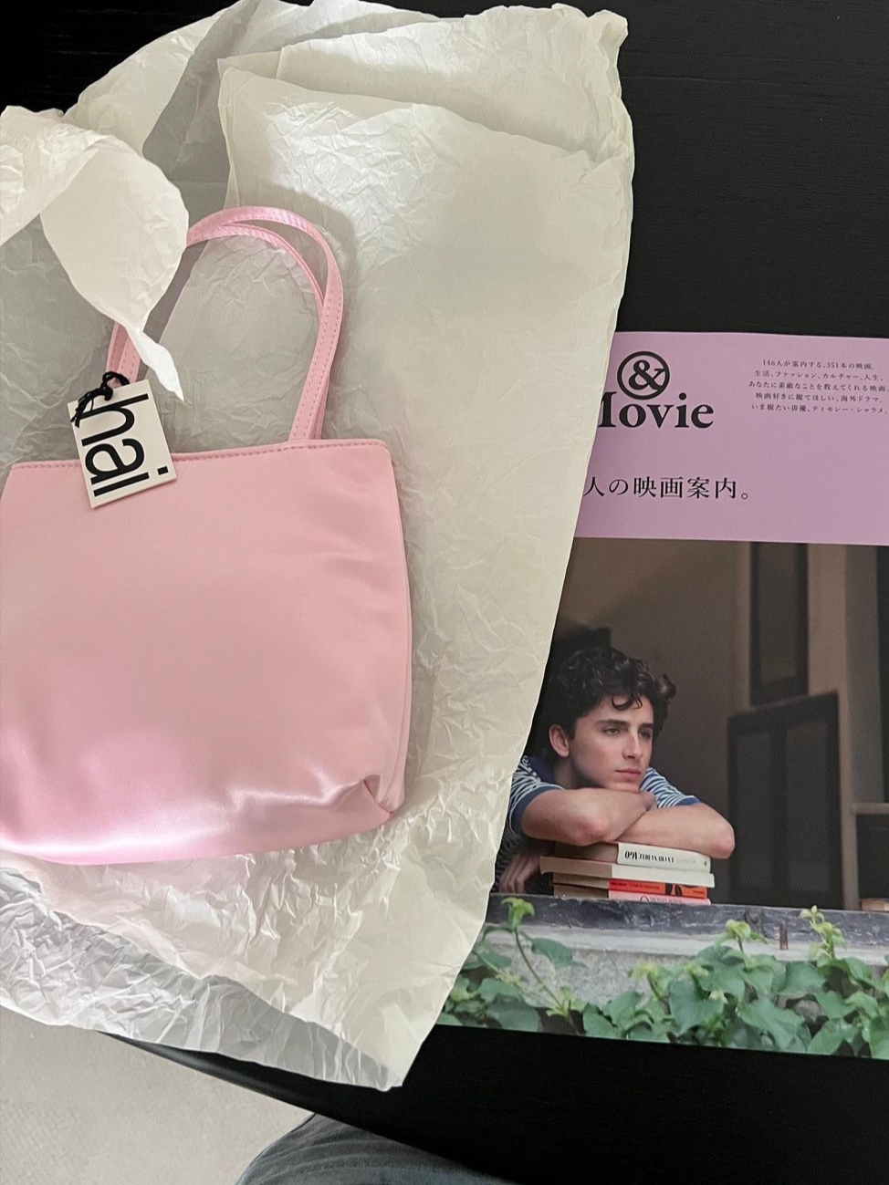 Hai Little Silk Bag Light Pink 착용 스타일