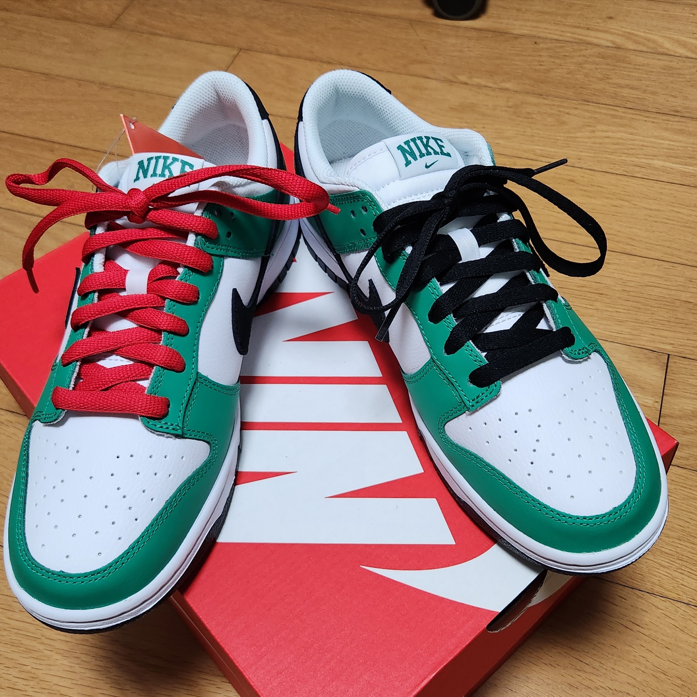 Nike Dunk Low White Green 착용 스타일 - 3