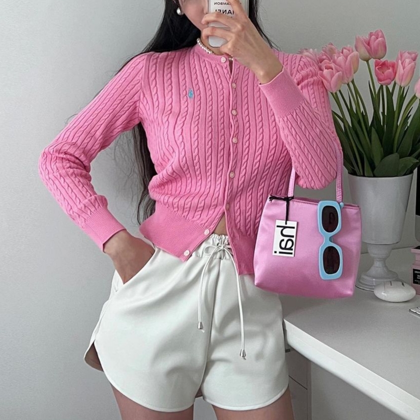 Hai Little Silk Bag Light Pink 착용 스타일