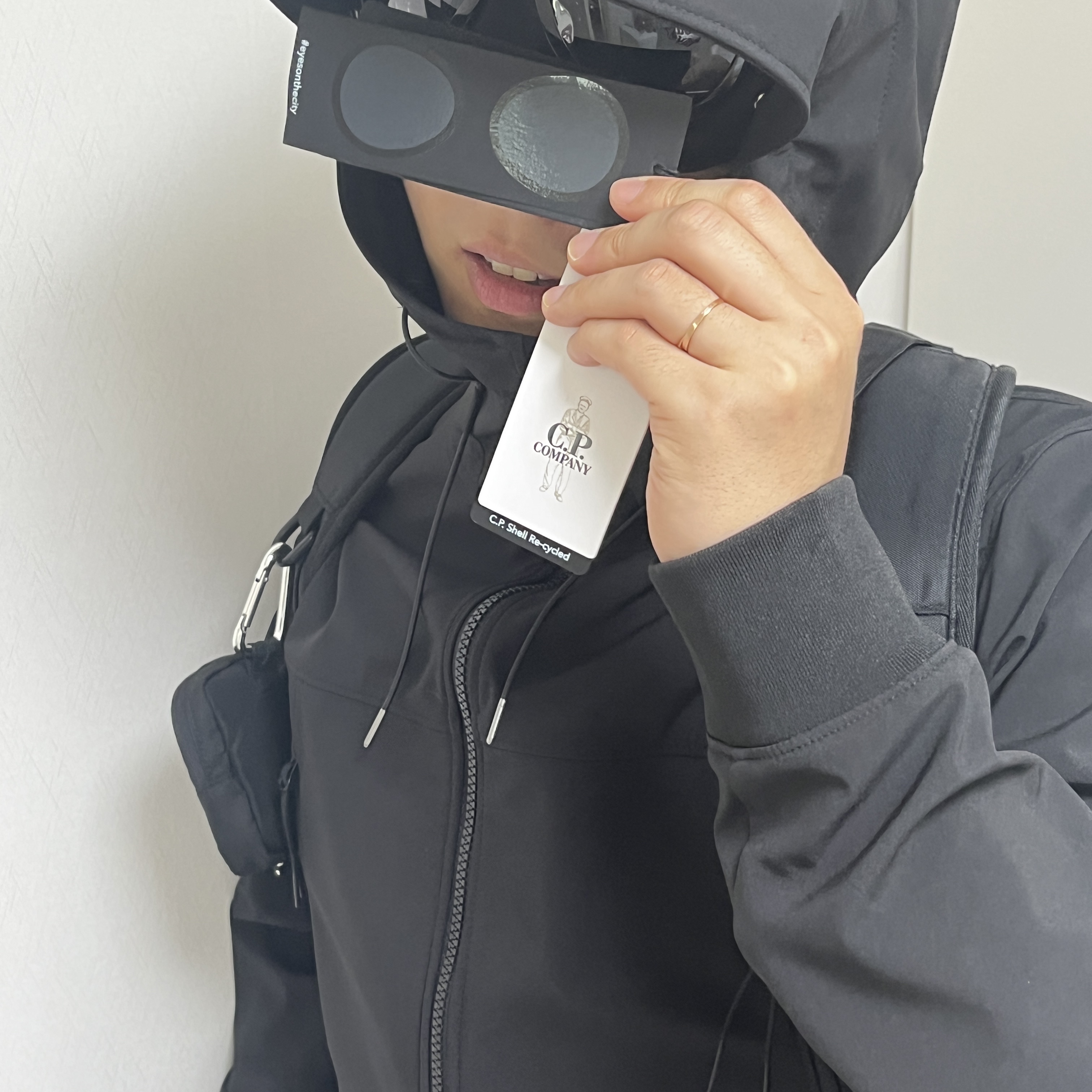 C.P. Company Shell-R Goggle Jacket Black - 23SS 착용 스타일