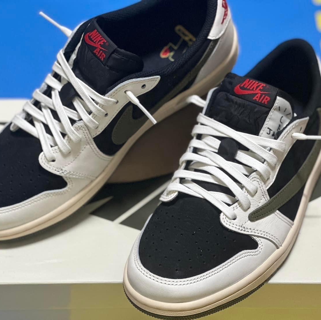 (W) Jordan 1 x Travis Scott Retro Low OG SP Medium Olive 착용 스타일