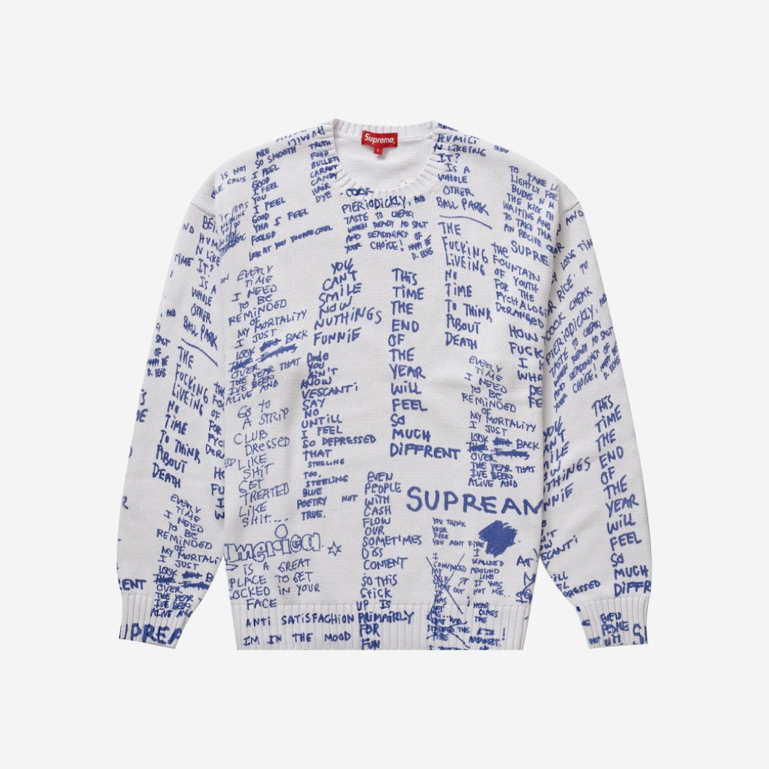 Supreme Gonz Poems Sweater White - 23SS 상세 이미지 1