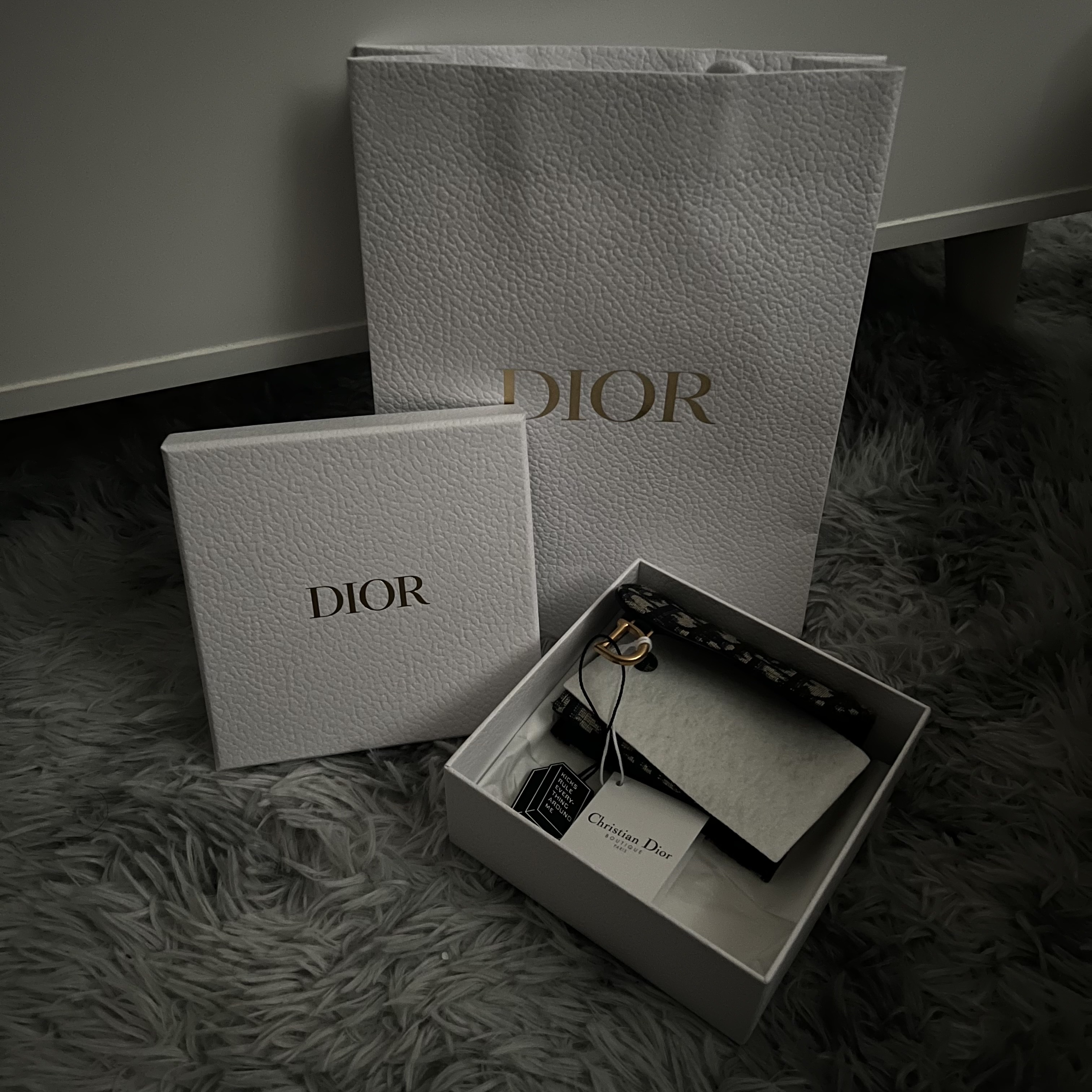 Dior Saddle Flap Card Holder Blue Dior Oblique Jacquard 착용 스타일 - 1