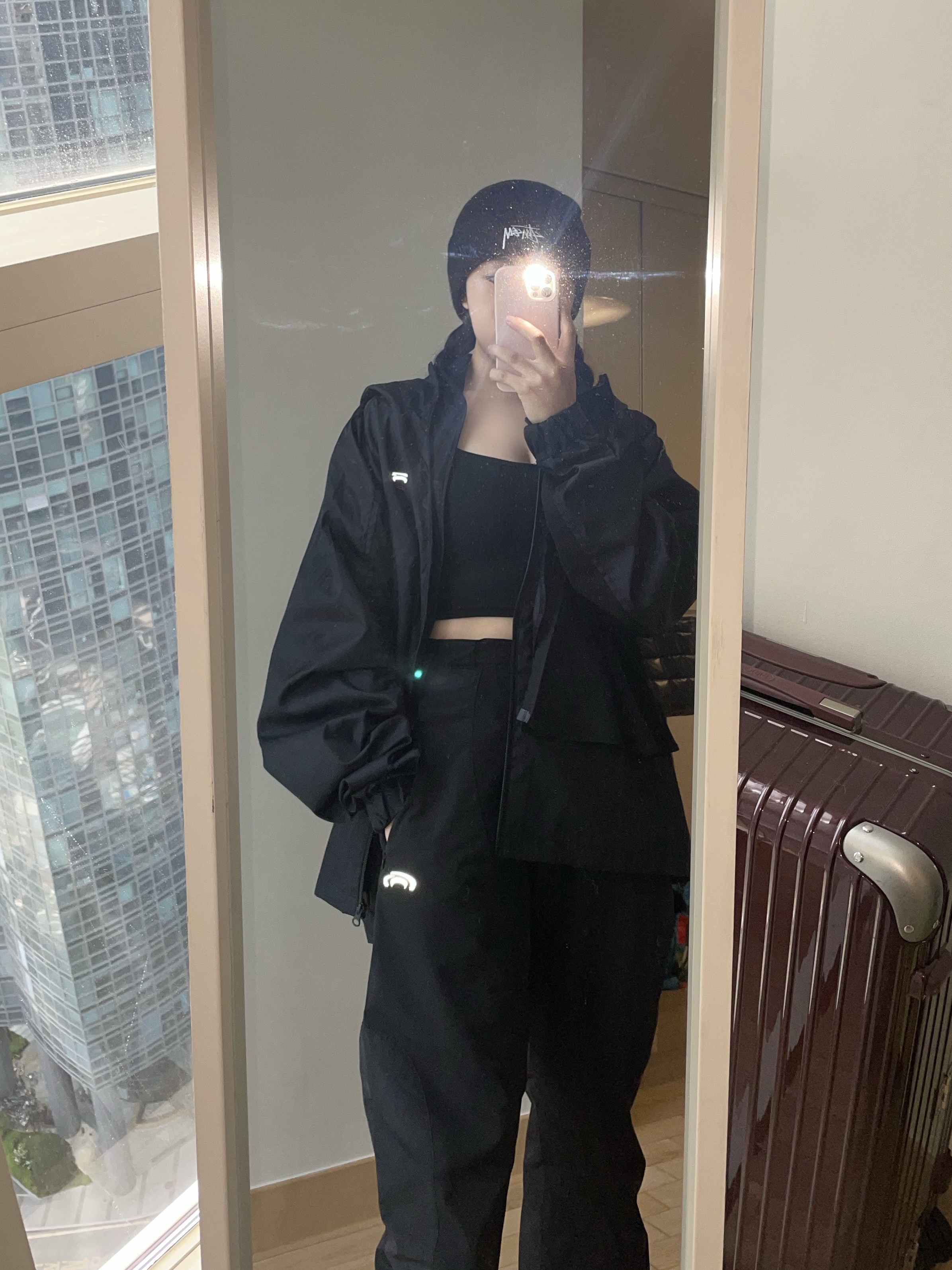 Art Of Field Assembled Jacket Black, Stussy Stock Cuff Beanie Black 착용 스타일 - 2