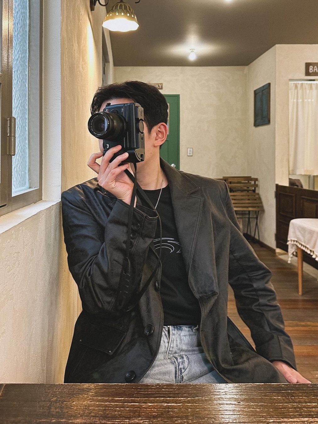 Art Of Field Flatlock Stitch T-Shirt Black 착용 스타일 - 1