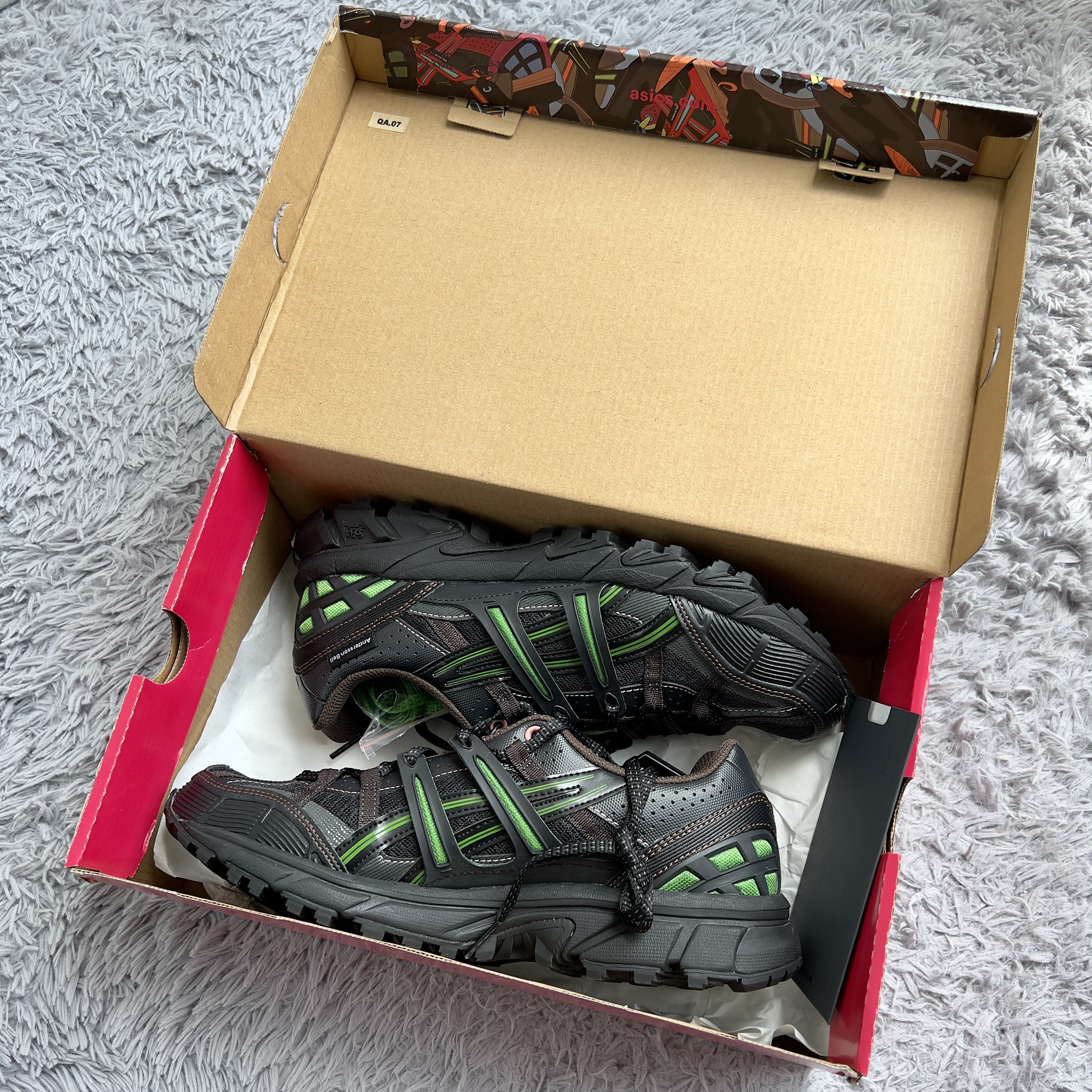 Asics x Andersson Bell Gel-Sonoma 15-50 Black Green 착용 스타일 - 2