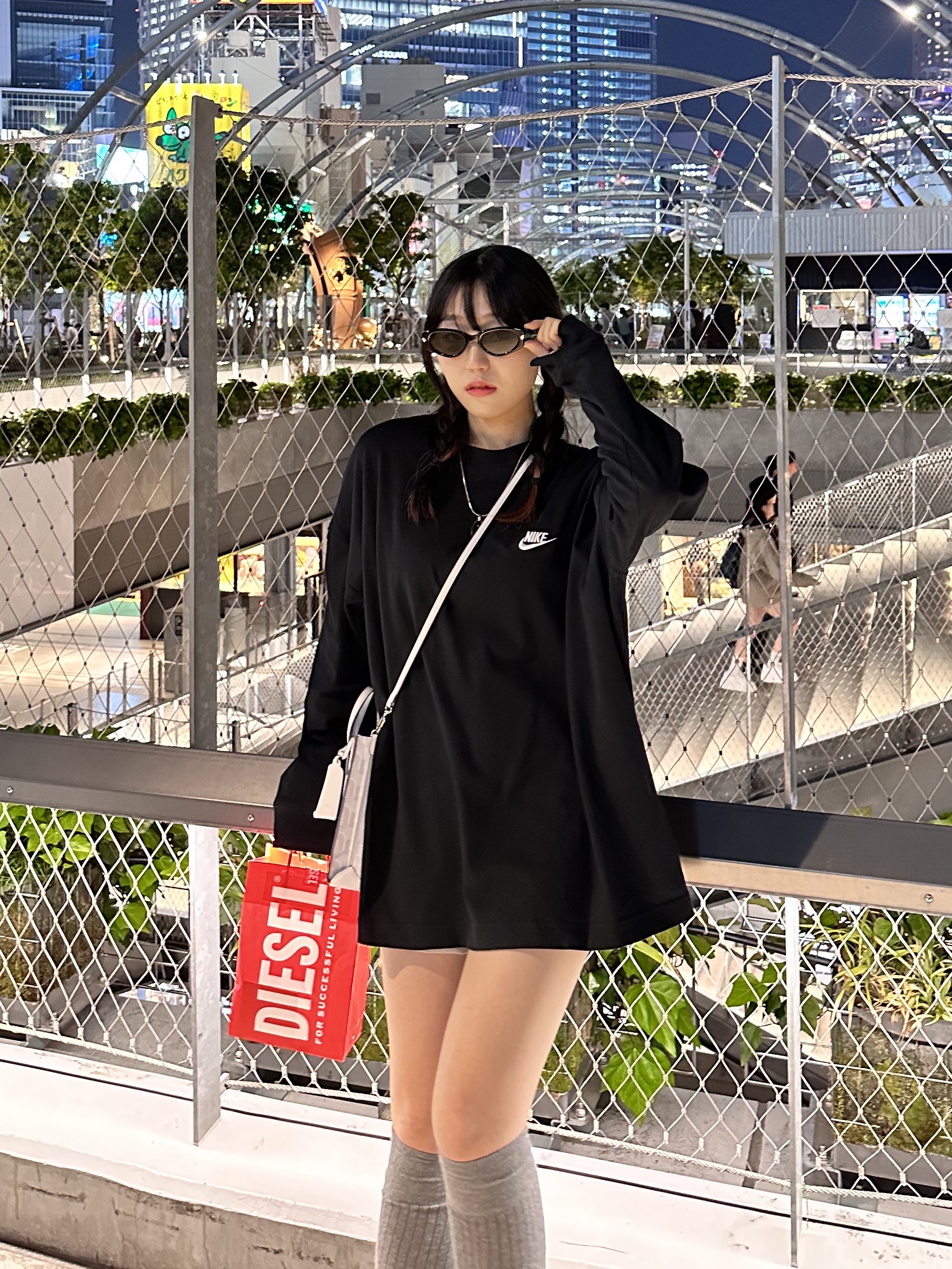 Nike x Peaceminusone LS T-Shirt Black (DR0098-010), Nike x Ambush Air Force 1 Low SP Black 착용 스타일 - 2