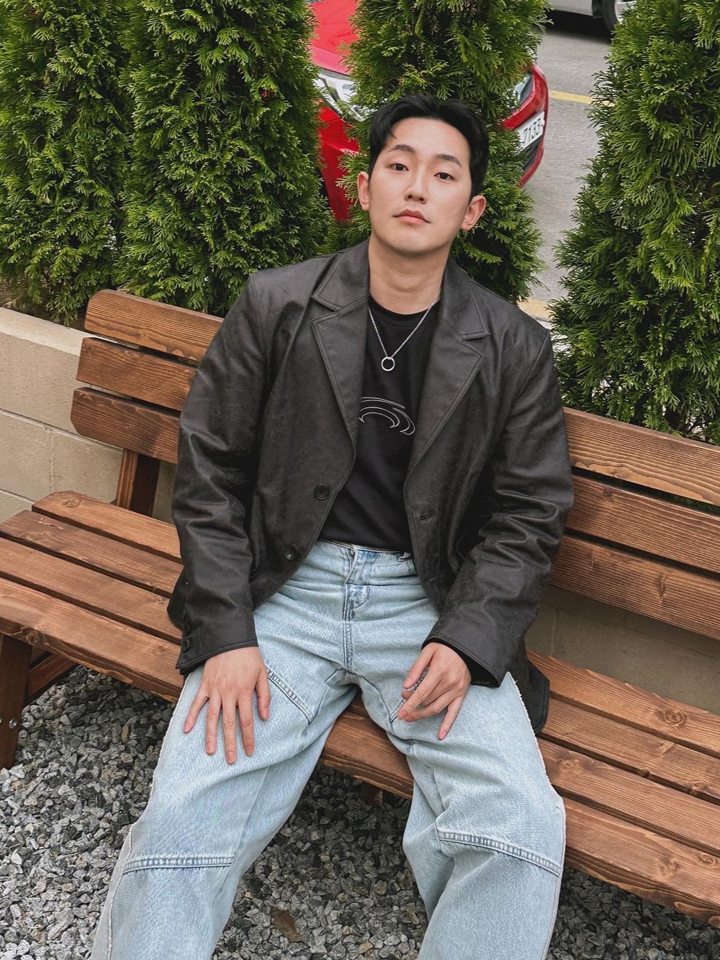 Art Of Field Flatlock Stitch T-Shirt Black 착용 스타일 - 3