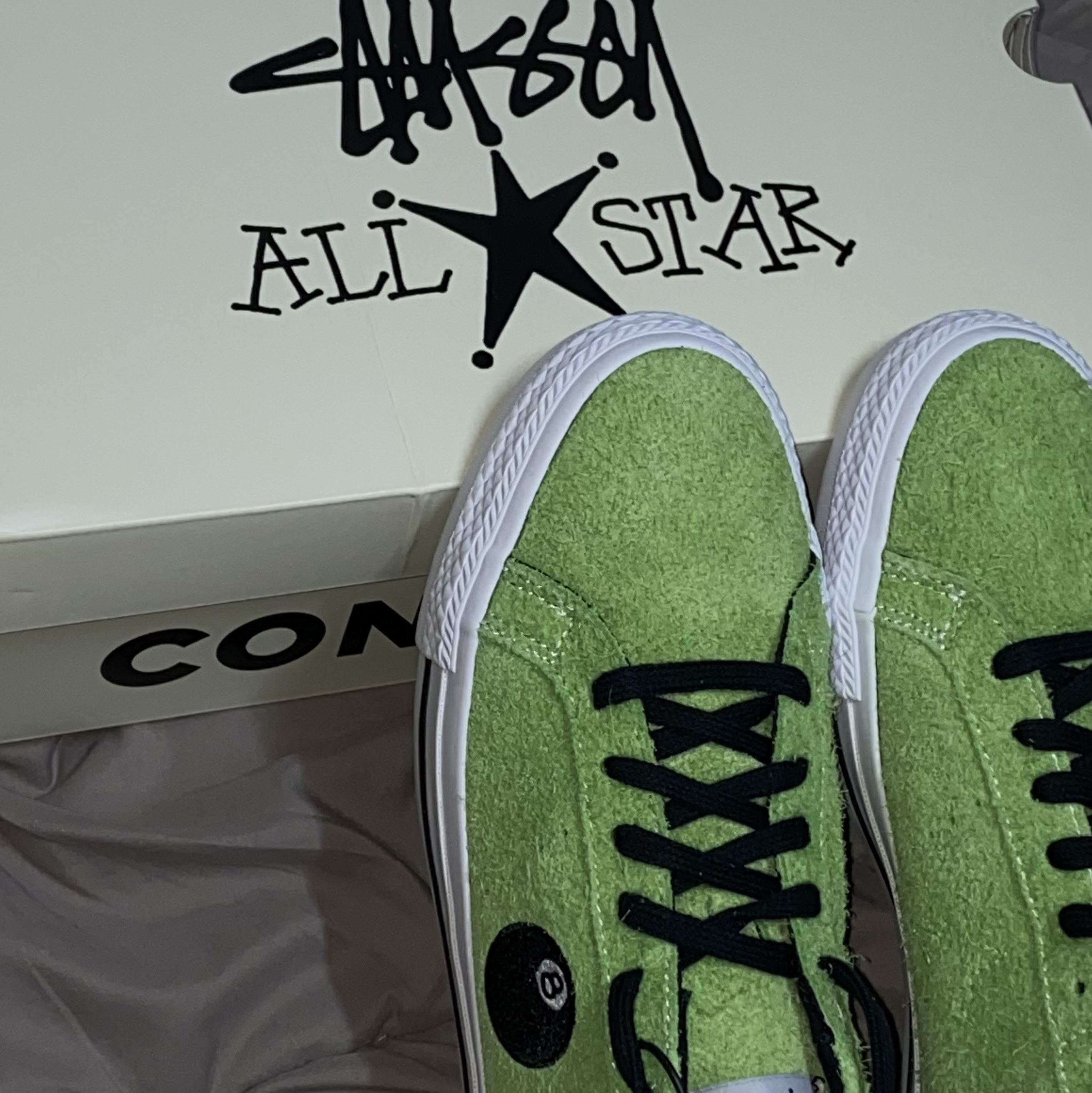 Converse x Stussy One Star Pro Ox 8 Ball Green 착용 스타일