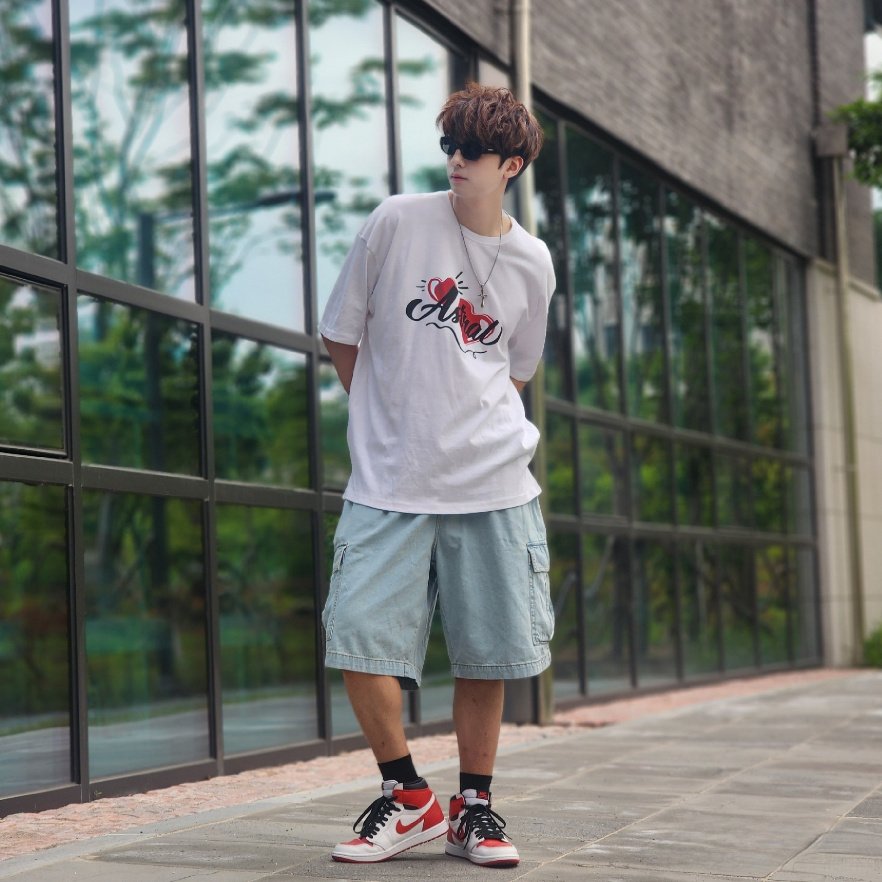 조던 1 레트로 하이 OG 헤리티지, (GS) 조던 1 레트로 하이 OG 헤리티지 착용 스타일 - 2