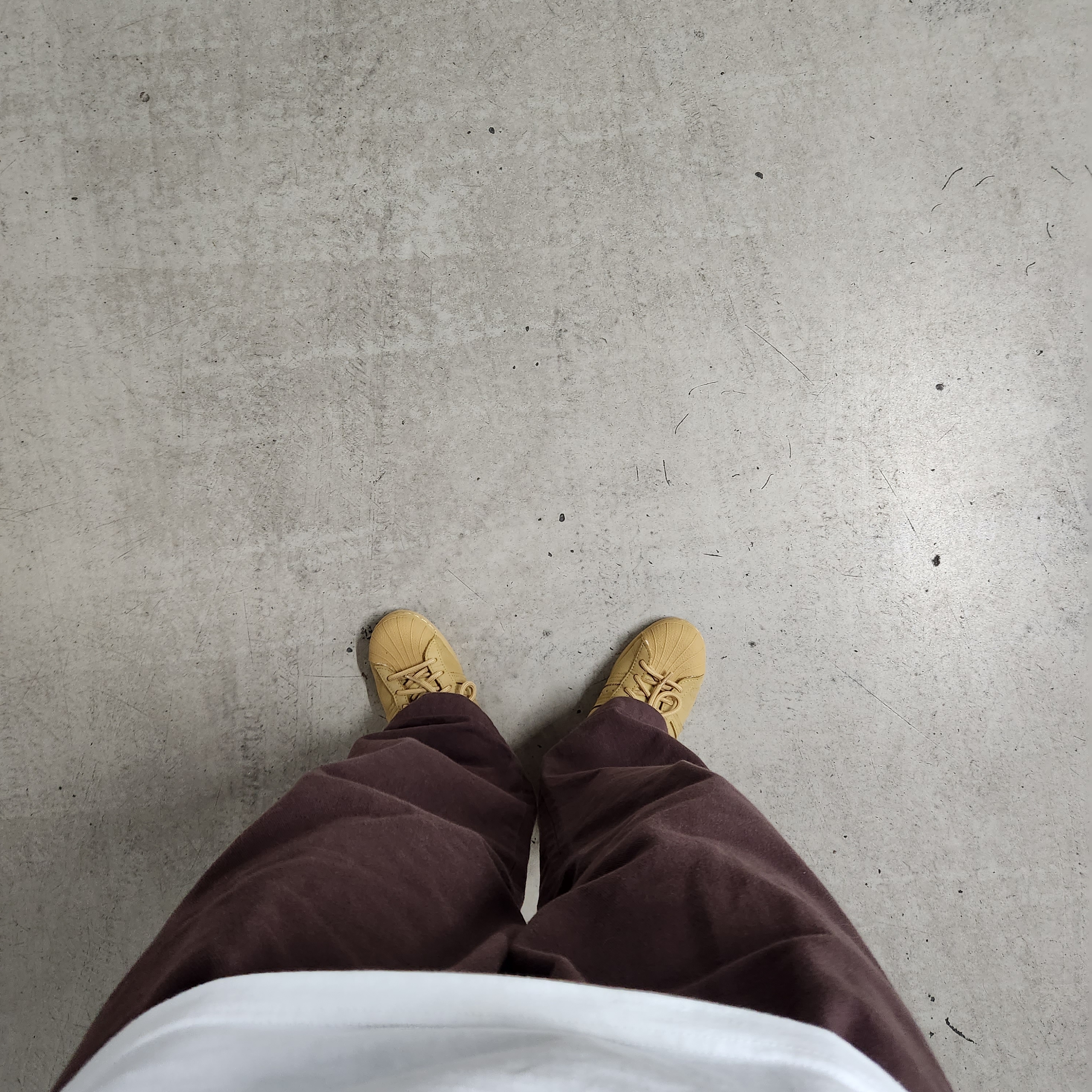 Adidas Superstar Golden Beige 착용 스타일 - 1