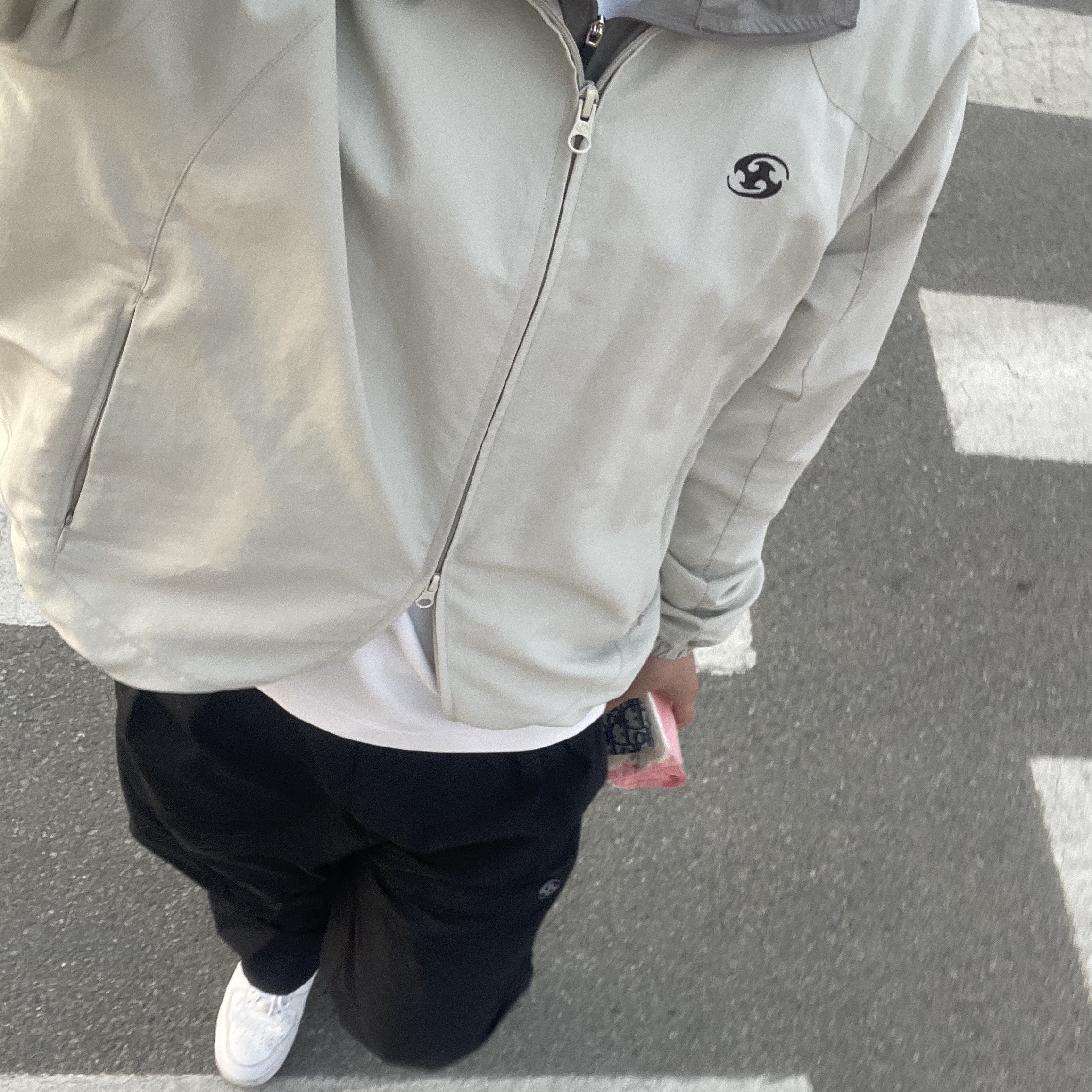 Sansan Gear Docking Jacket Ivory - 22FW, Sansan Gear Side Snap Pants Black 착용 스타일