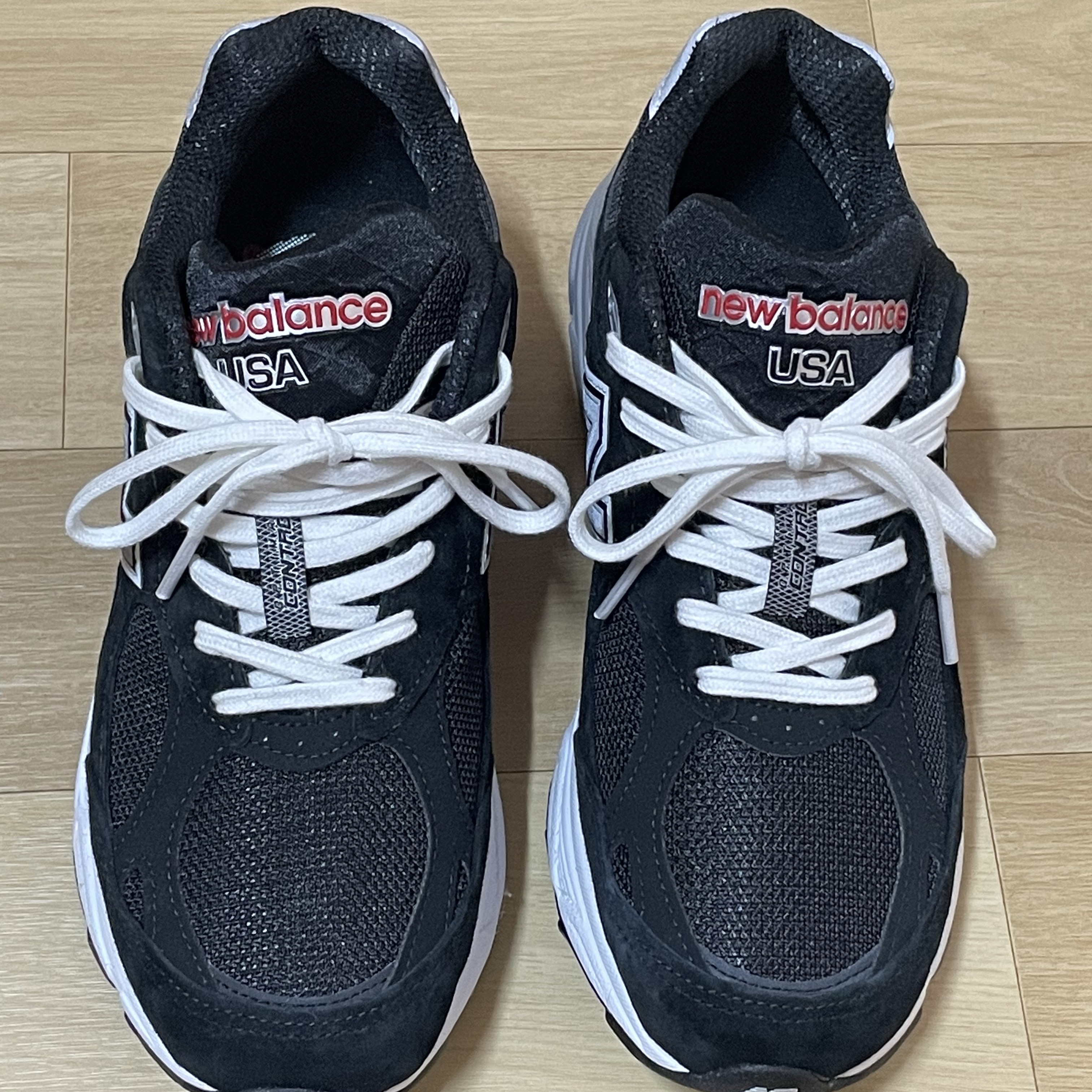 New Balance 990v3 Made in USA Black - D Standard 착용 스타일 - 1
