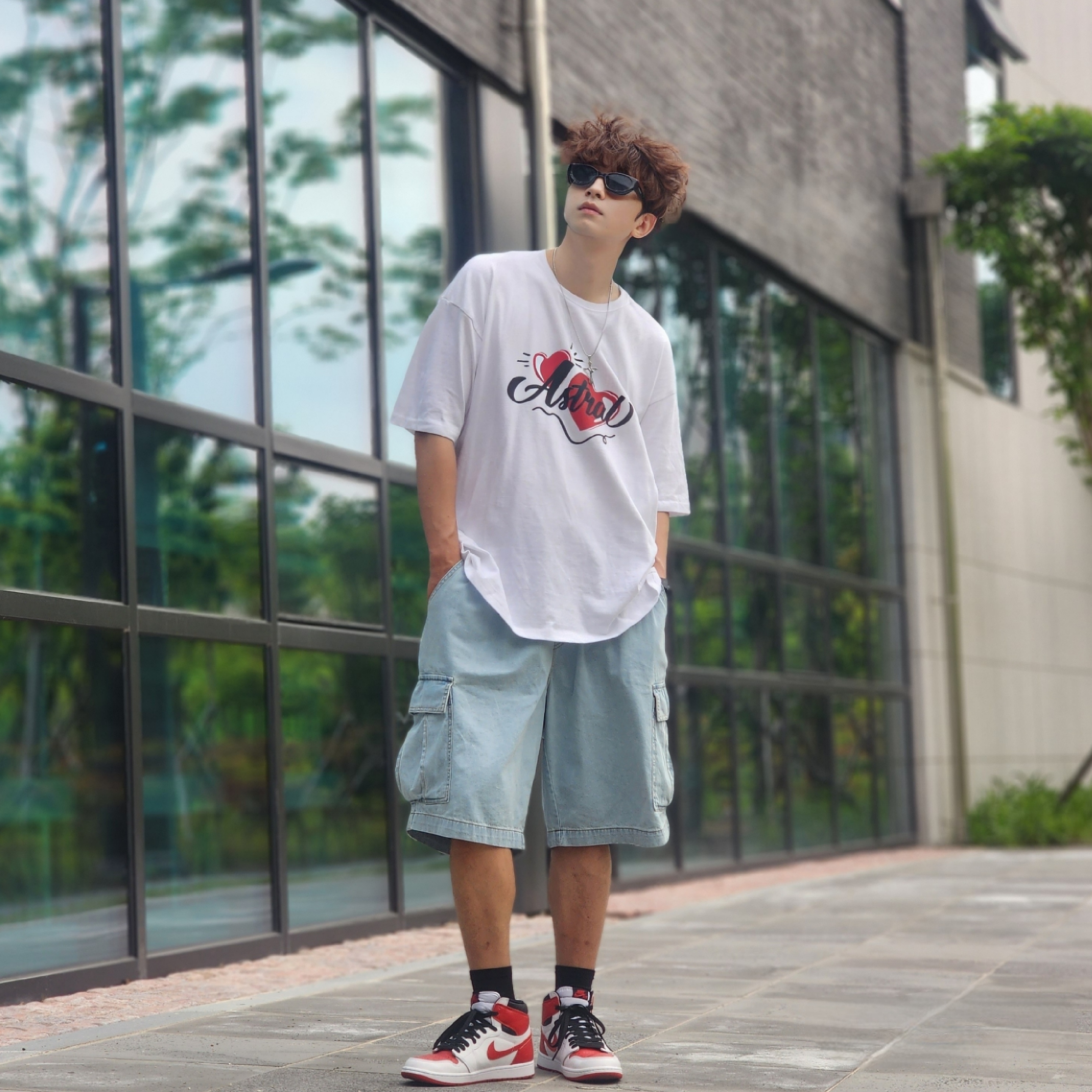 조던 1 레트로 하이 OG 헤리티지, (GS) 조던 1 레트로 하이 OG 헤리티지 착용 스타일 - 3