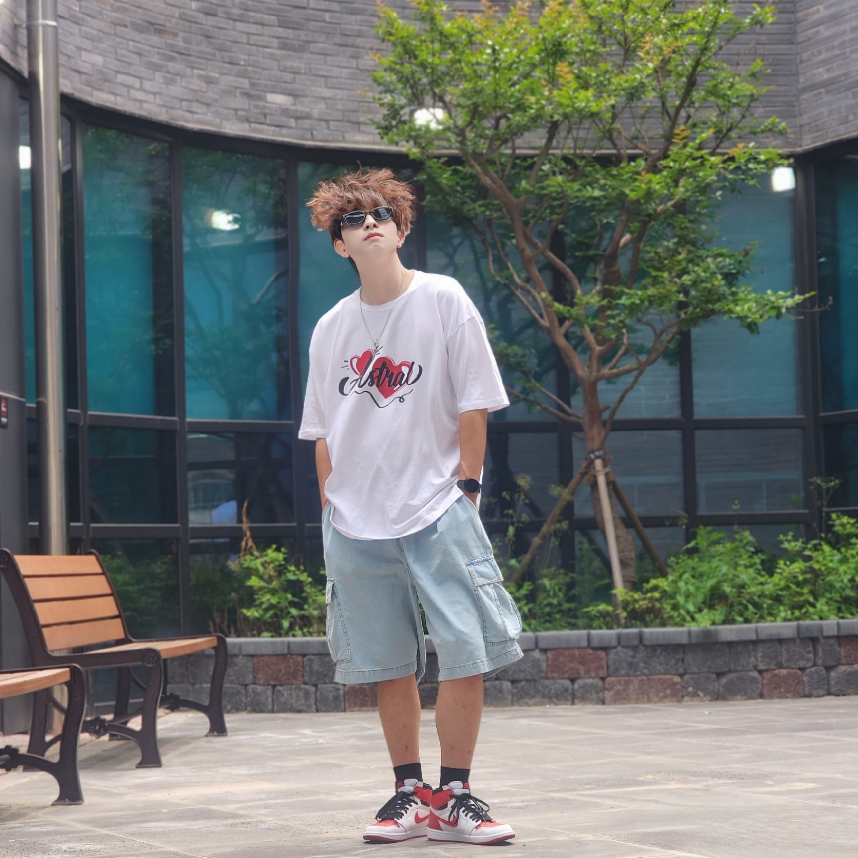 조던 1 레트로 하이 OG 헤리티지, (GS) 조던 1 레트로 하이 OG 헤리티지 착용 스타일 - 5