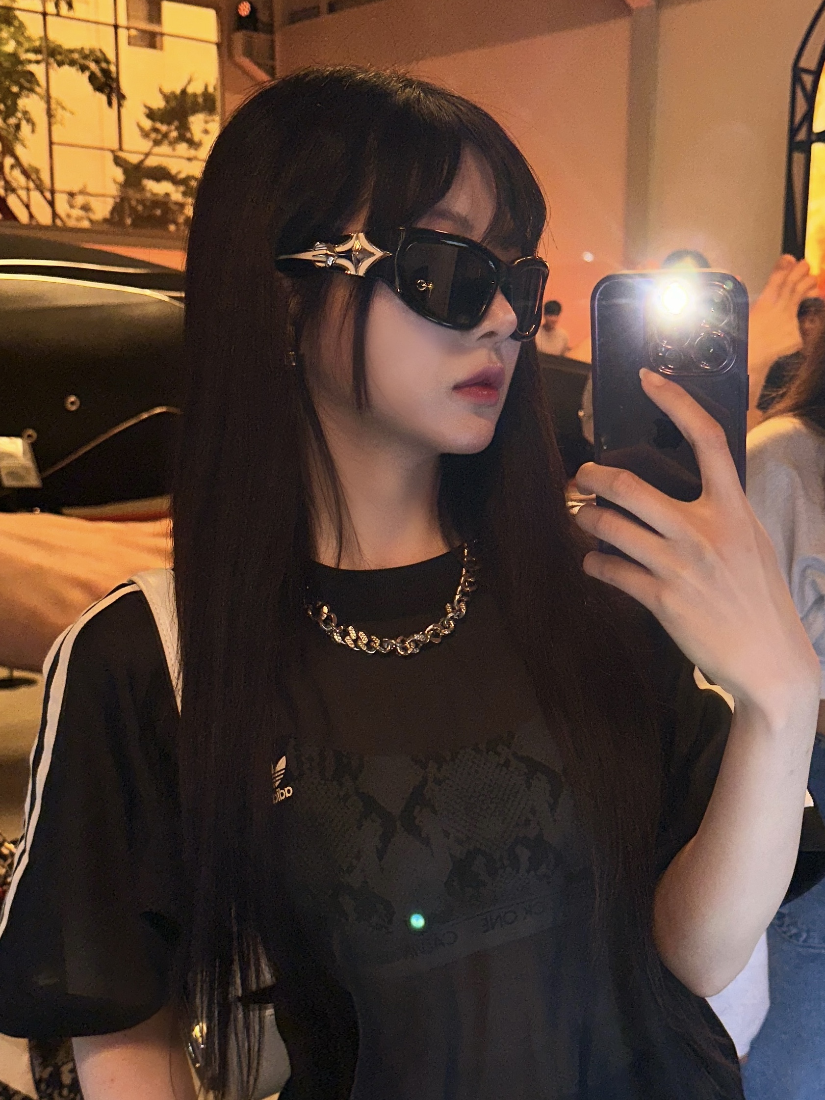 젠틀 몬스터 x 떠그 클럽 테크노 01 블랙, 젠틀 몬스터 안테나 01 블랙 착용 스타일 - 2