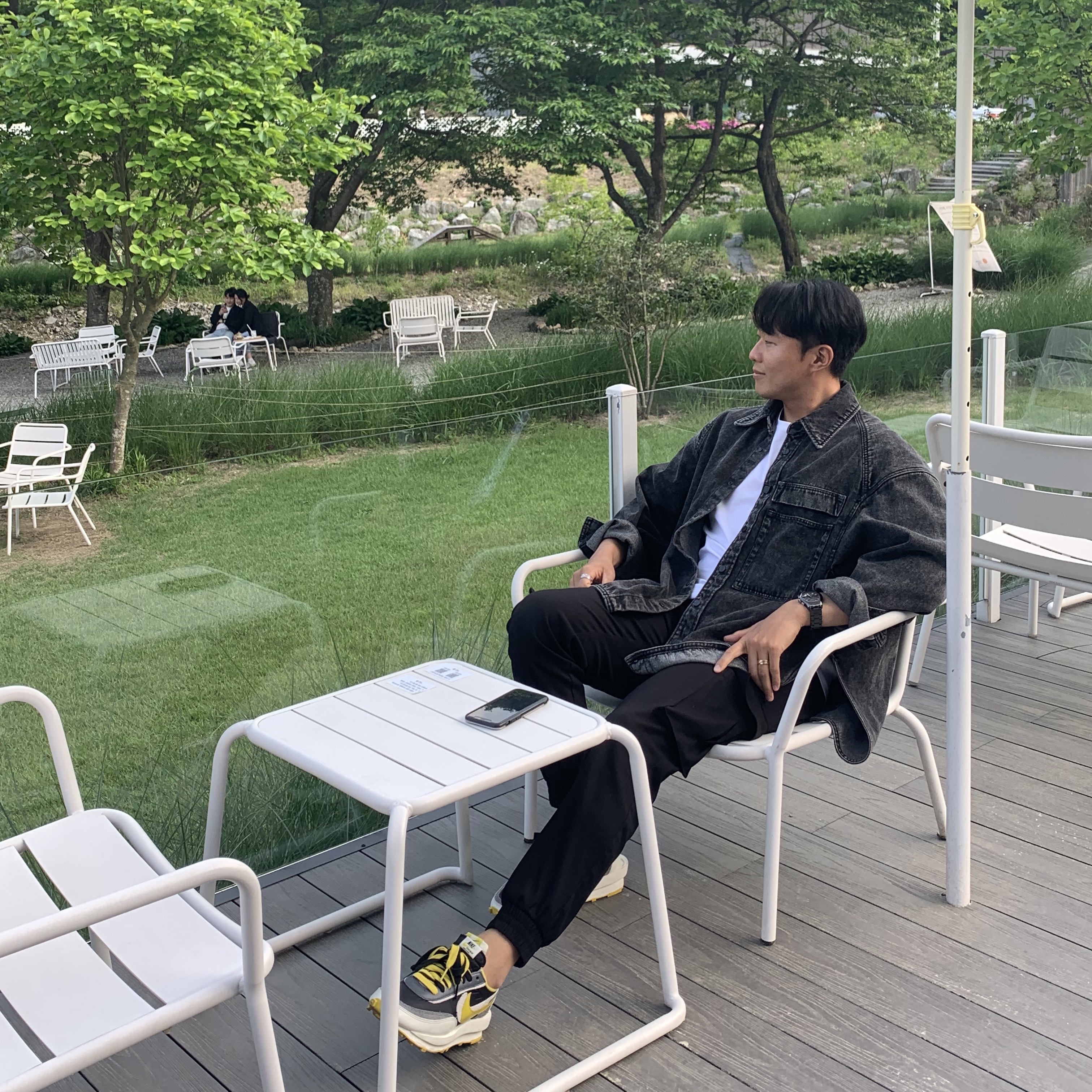 Nike x Sacai x Undercover LDWaffle Black Bright Citron, Wooyoungmi Embossing Back Logo Denim Shirt Black - 22SS 착용 스타일