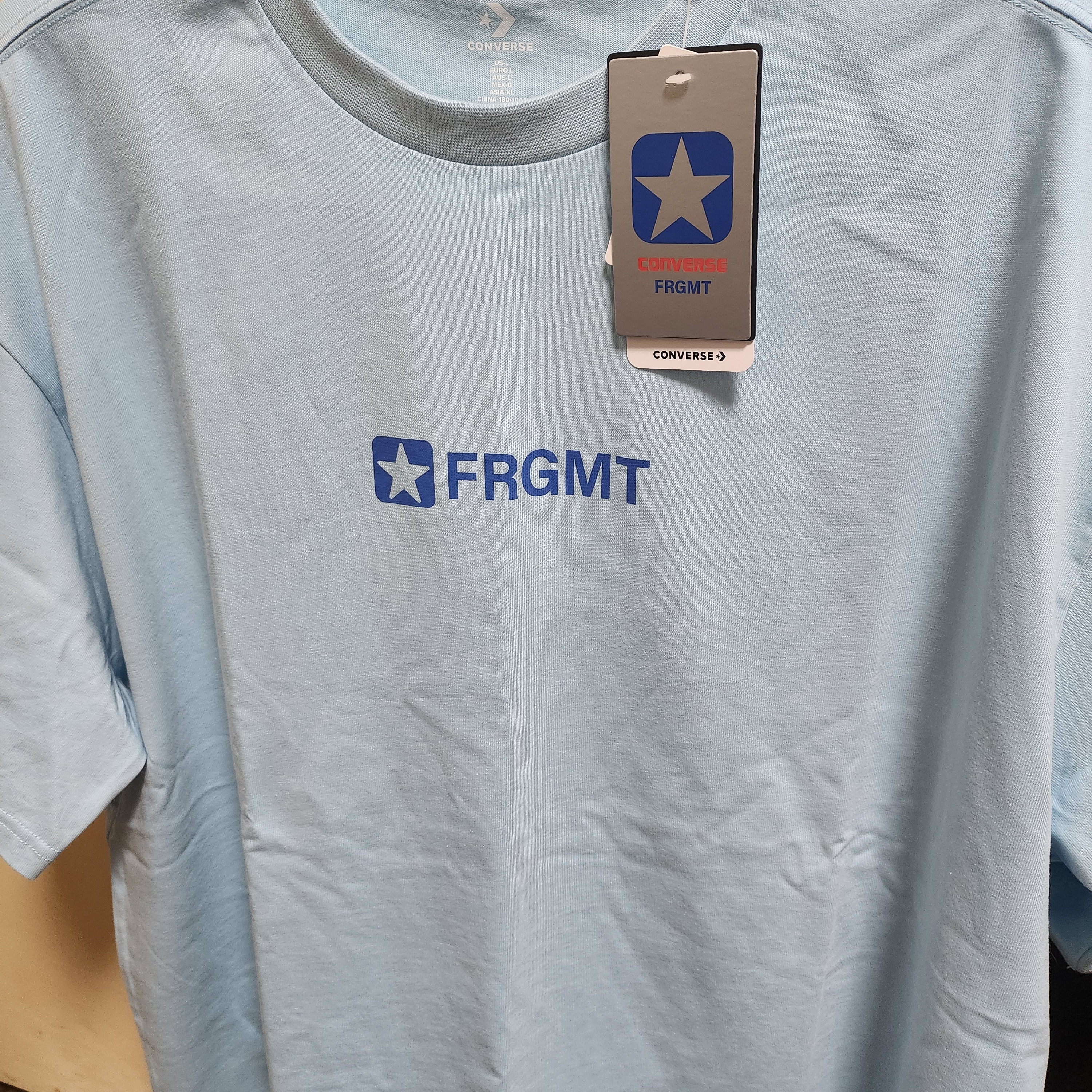 Converse x Fragment T-Shirt Blue 착용 스타일