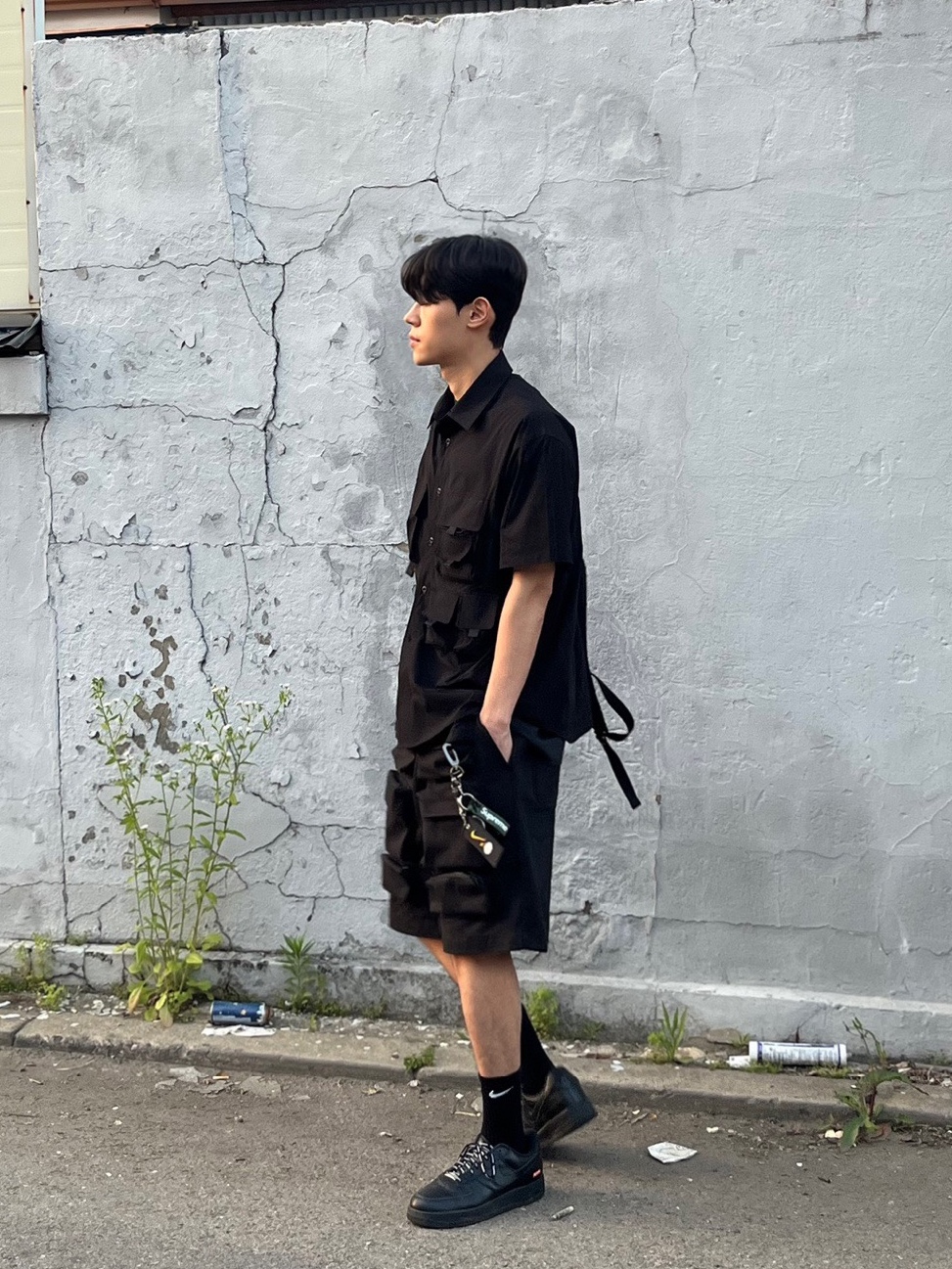 Supreme Webbing Keychain Green Camo - 23SS, Nike x Supreme Air Force 1 Low Black 착용 스타일 - 2