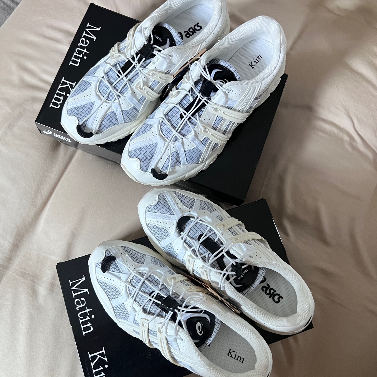 (W) Asics x Matin Kim Gel-Sonoma 15-50 Glacier Grey White 착용 스타일