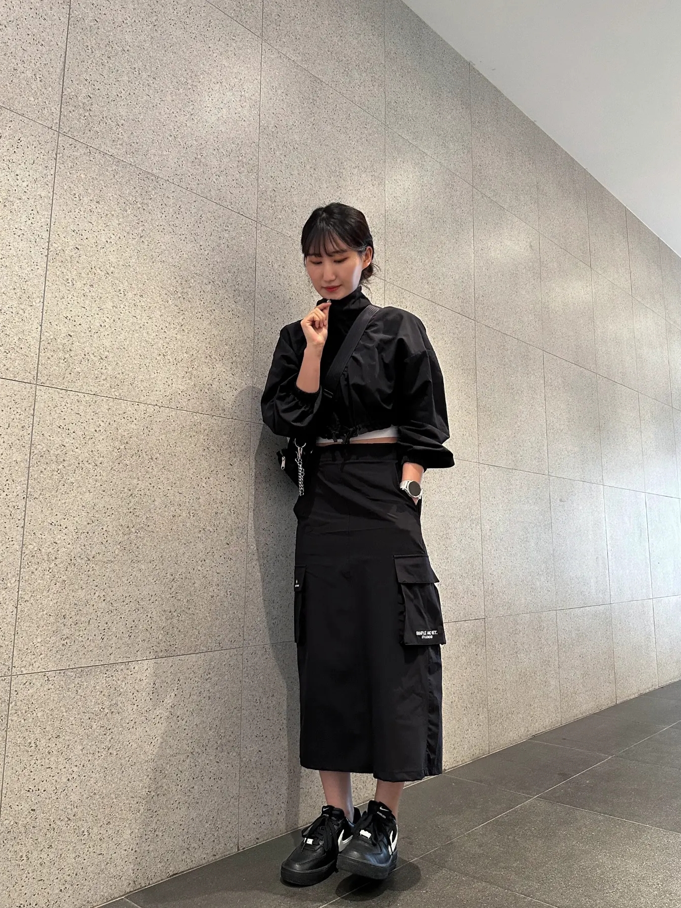 Nike x Ambush Air Force 1 Low SP Black 착용 스타일 - 1