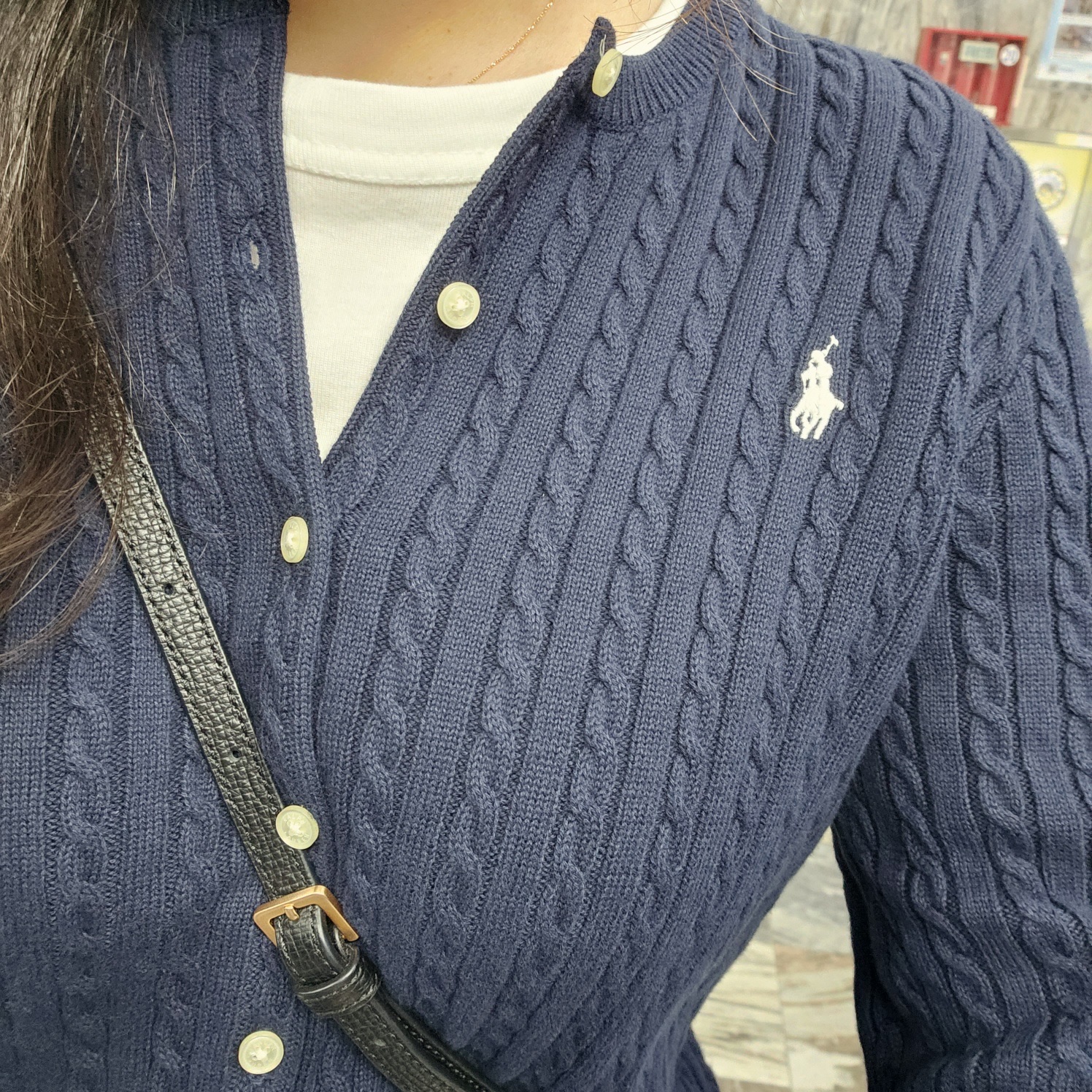 [30% 적립] Polo Ralph Lauren Children Mini Cable Cotton Cardigan Hunter Navy 착용 스타일