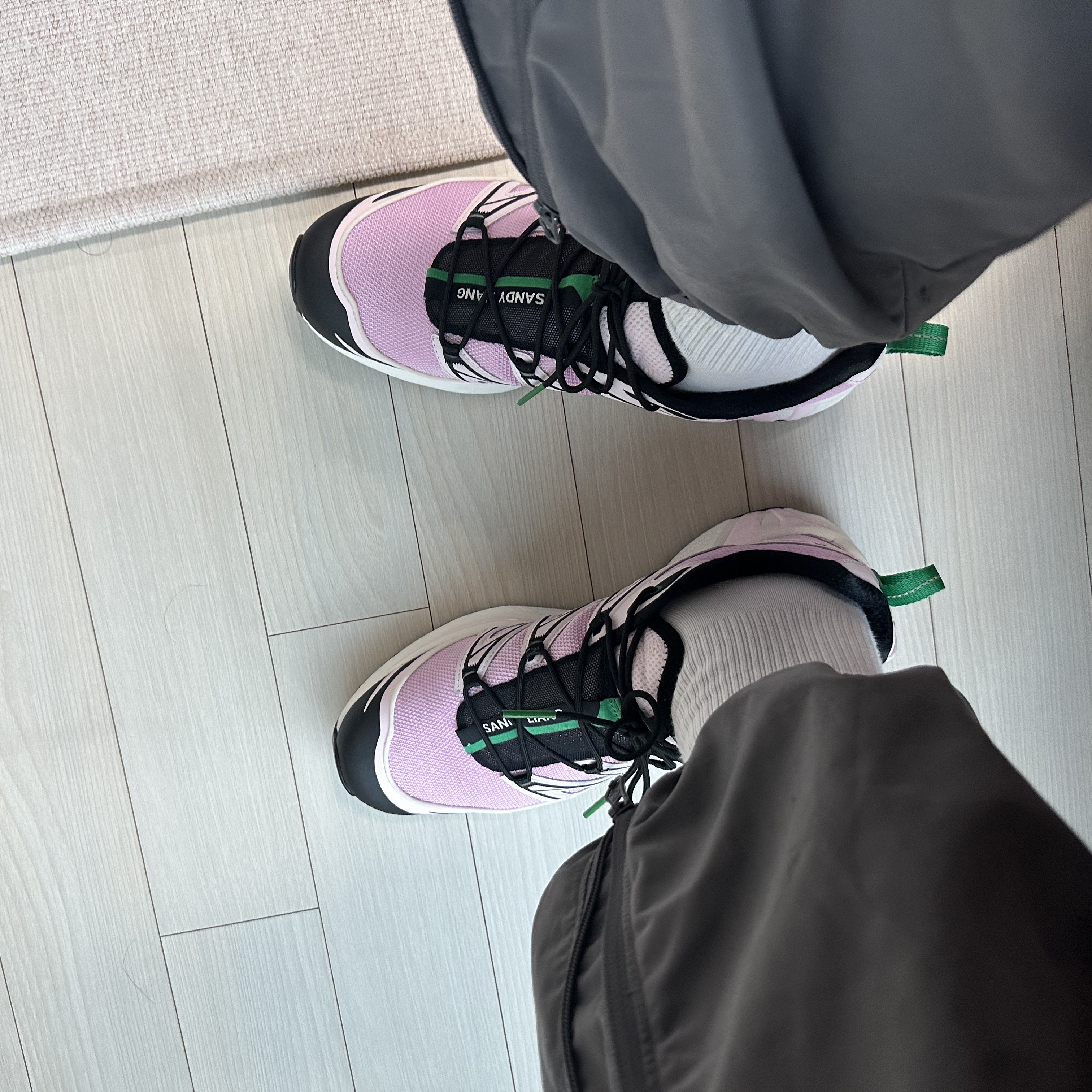 Salomon x Sandy Liang XT-6 Expanse Cradle Pink 착용 스타일