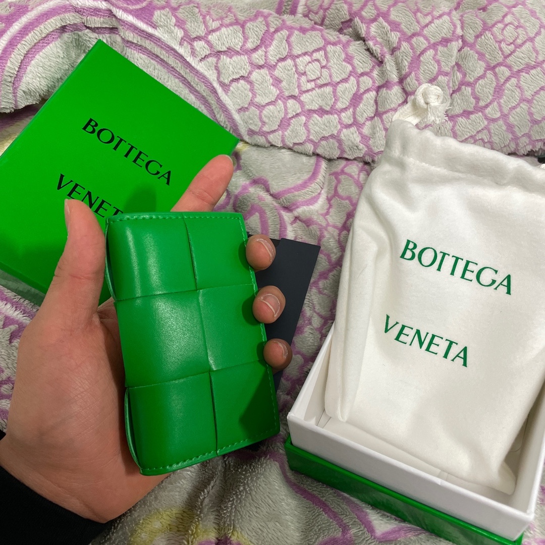 Bottega Veneta Flap Card Case Parakeet 착용 스타일