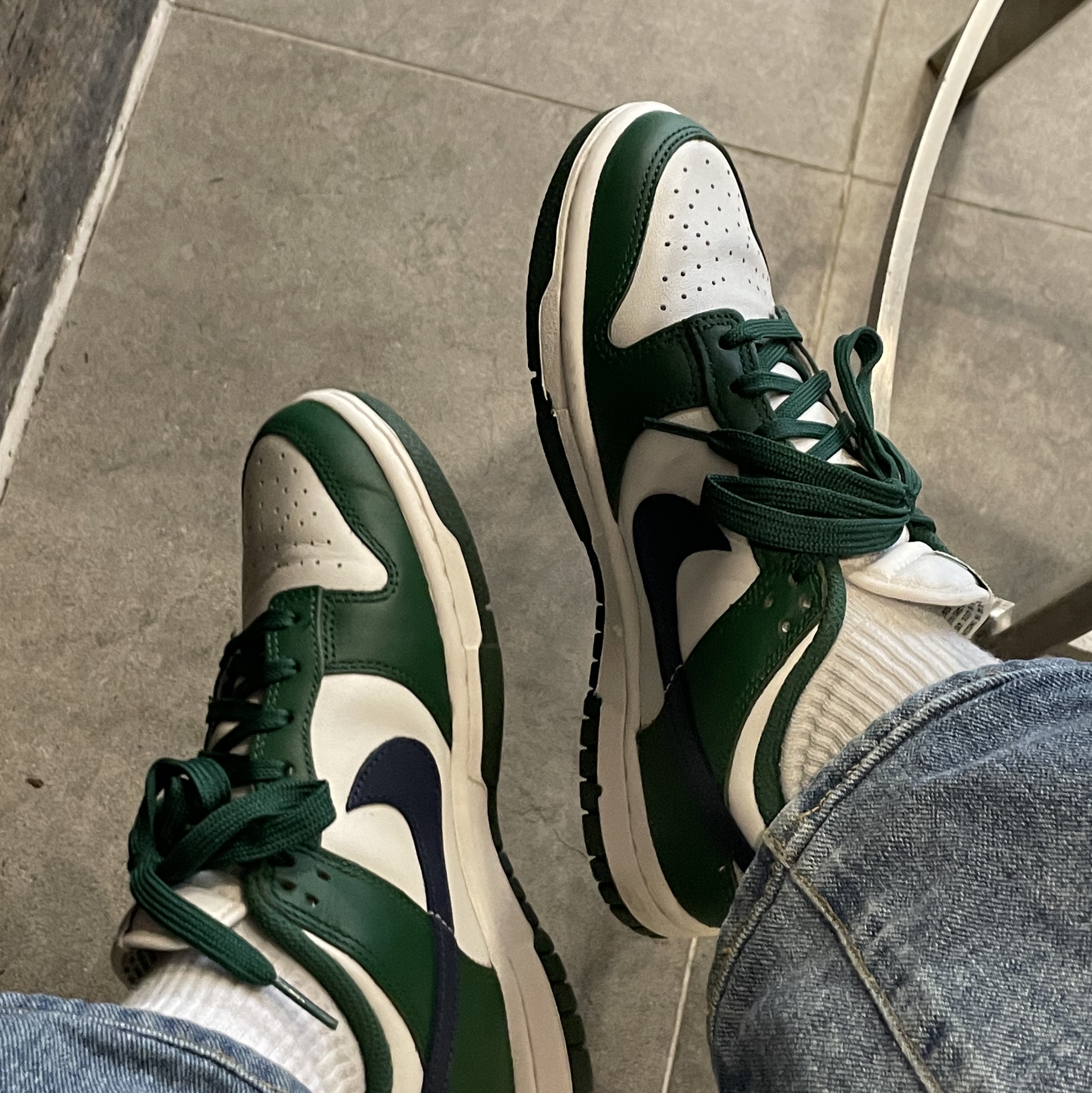 (W) Nike Dunk Low Gorge Green 착용 스타일