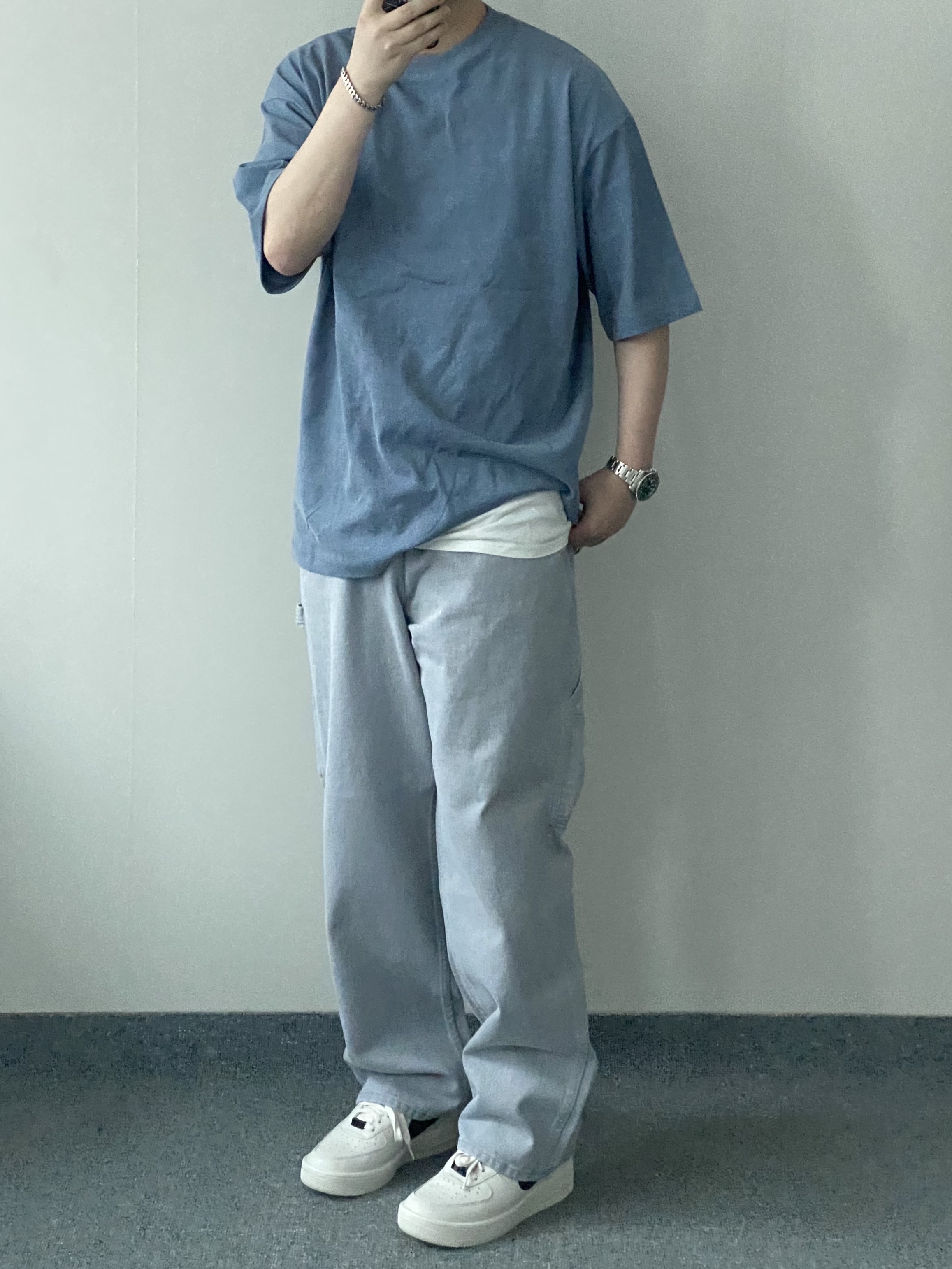 나이키 x 앰부쉬 에어포스 1 로우 SP 팬텀, 롤렉스 서브마리너 데이트 40mm 116610LV 그린 오이스터 착용 스타일 - 4