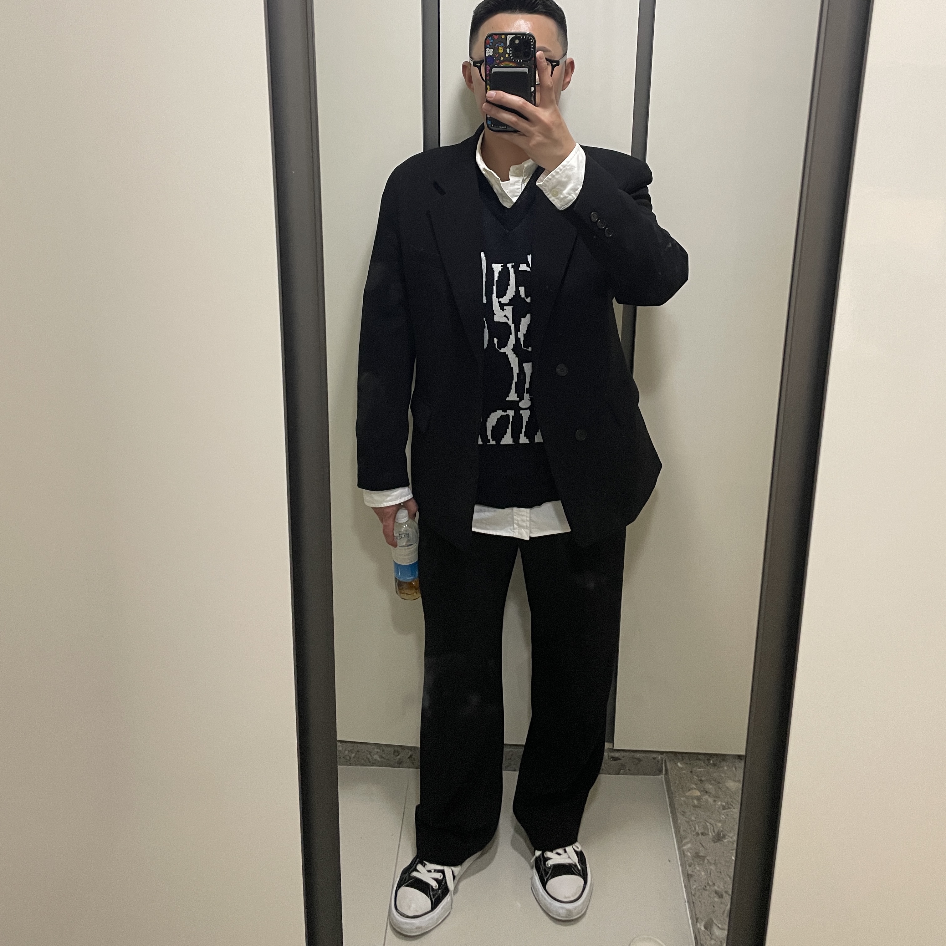 Maison Mihara Yasuhiro Peterson OG Sole Canvas Low Sneakers Black 착용 스타일