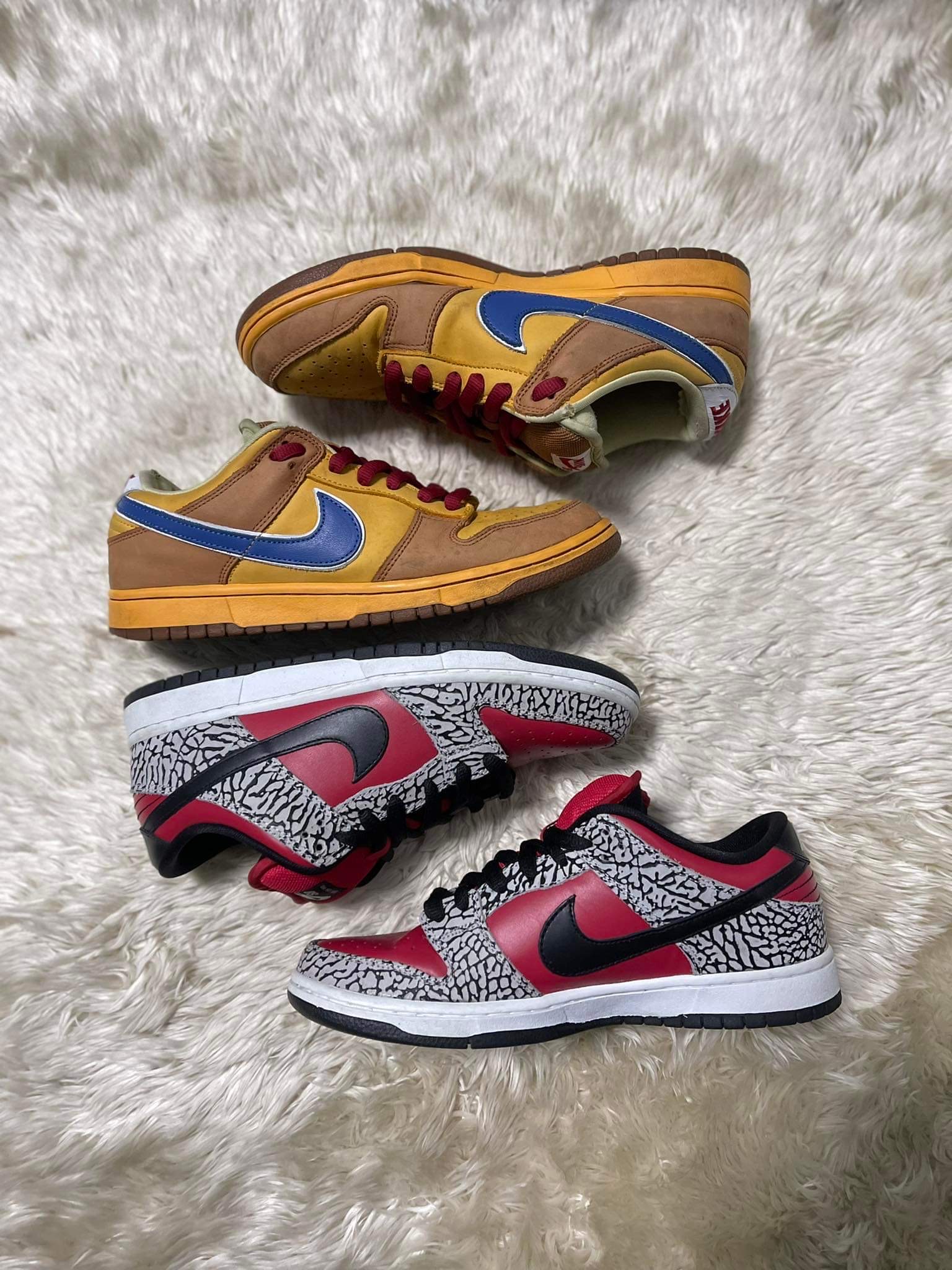 Nike x Supreme SB Dunk Low Red Cement 2012, Nike SB Dunk Low Newcastle Brown Ale 착용 스타일