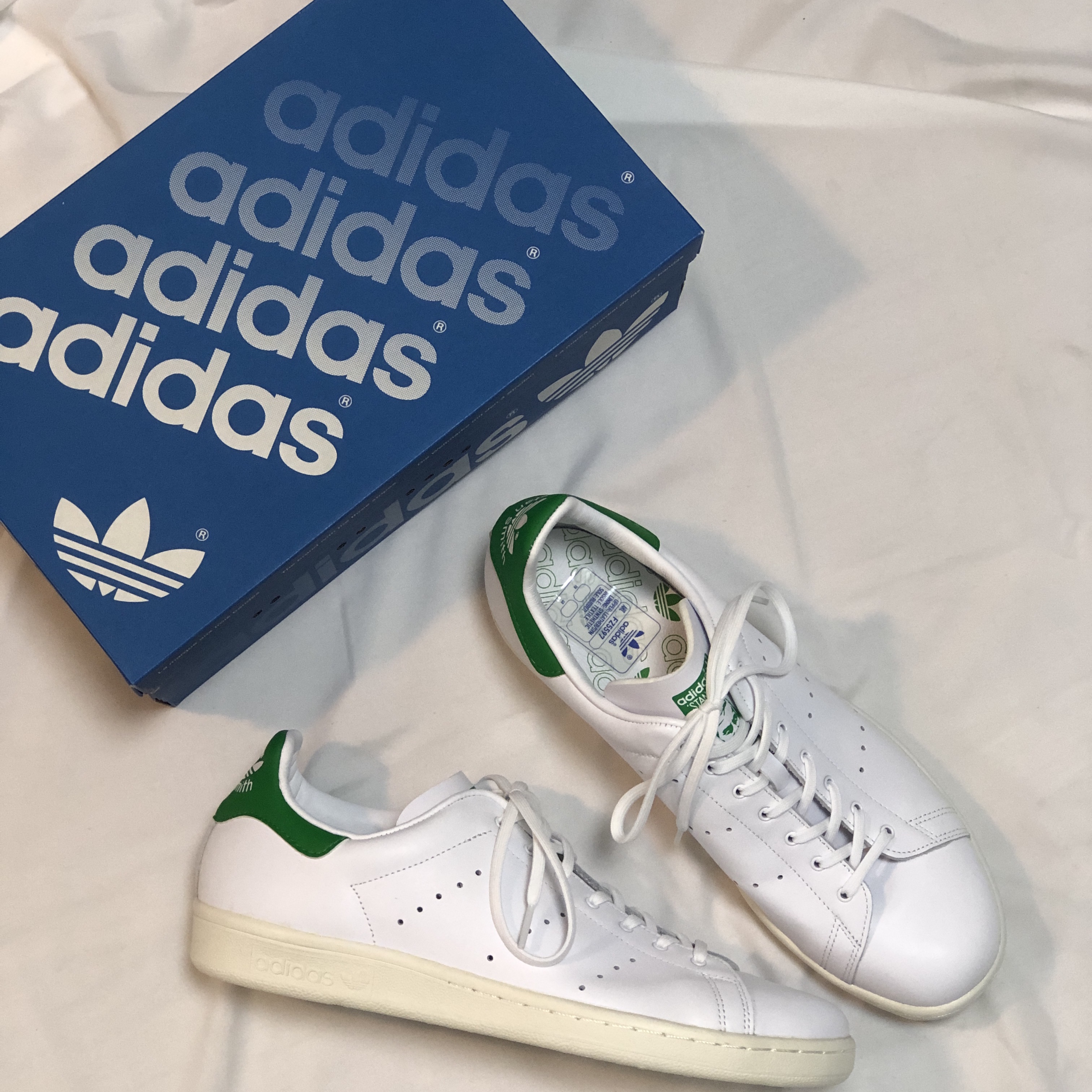 Adidas Stan Smith 80s Cloud White Green 착용 스타일