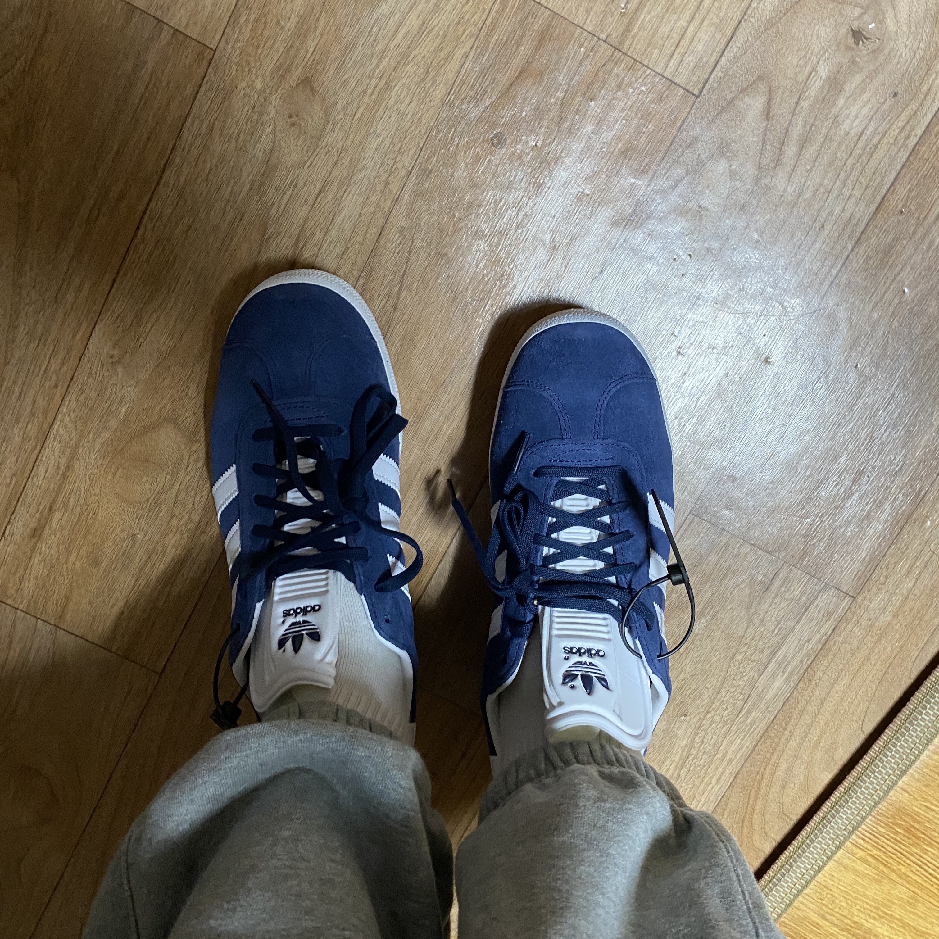 Adidas Gazelle Collegiate Navy 착용 스타일