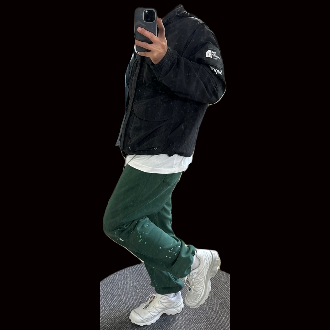 Supreme x The North Face Trekking Convertible Jacket Black - 22SS, Salomon XT-6 ADV White 착용 스타일 - 3