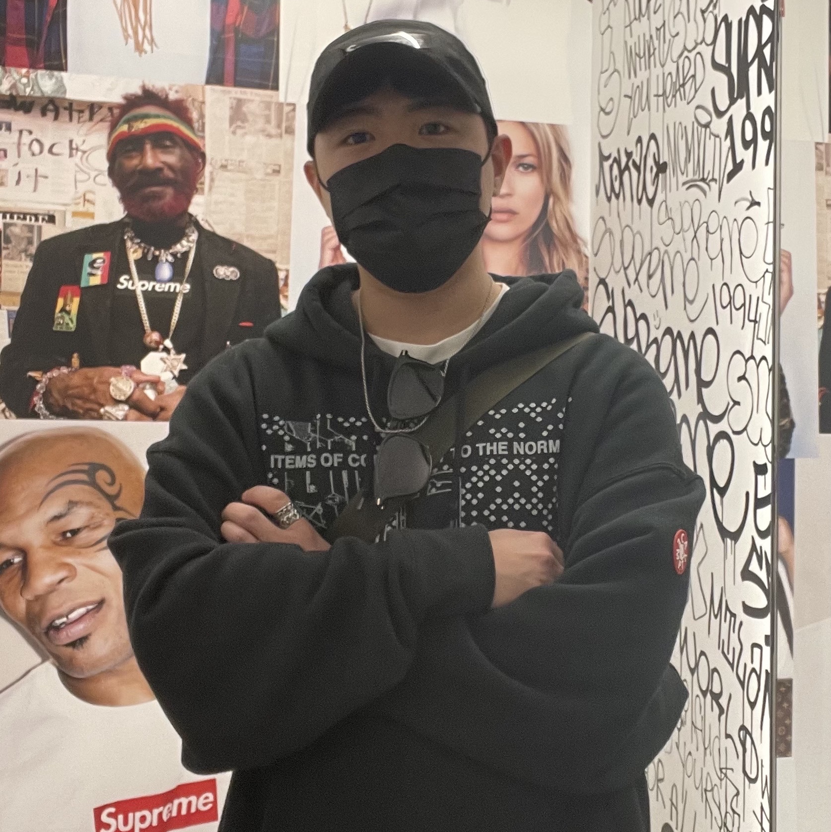 Supreme Inset Gel Camp Cap Black - 22SS 착용 스타일
