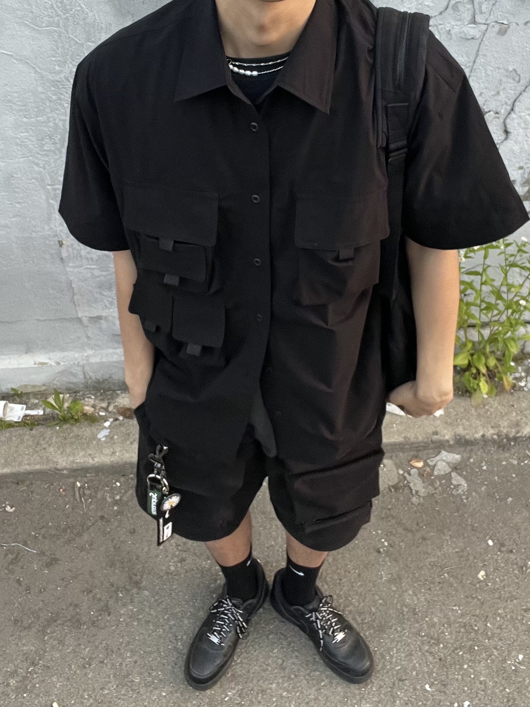 Supreme Webbing Keychain Green Camo - 23SS, Nike x Supreme Air Force 1 Low Black 착용 스타일 - 5