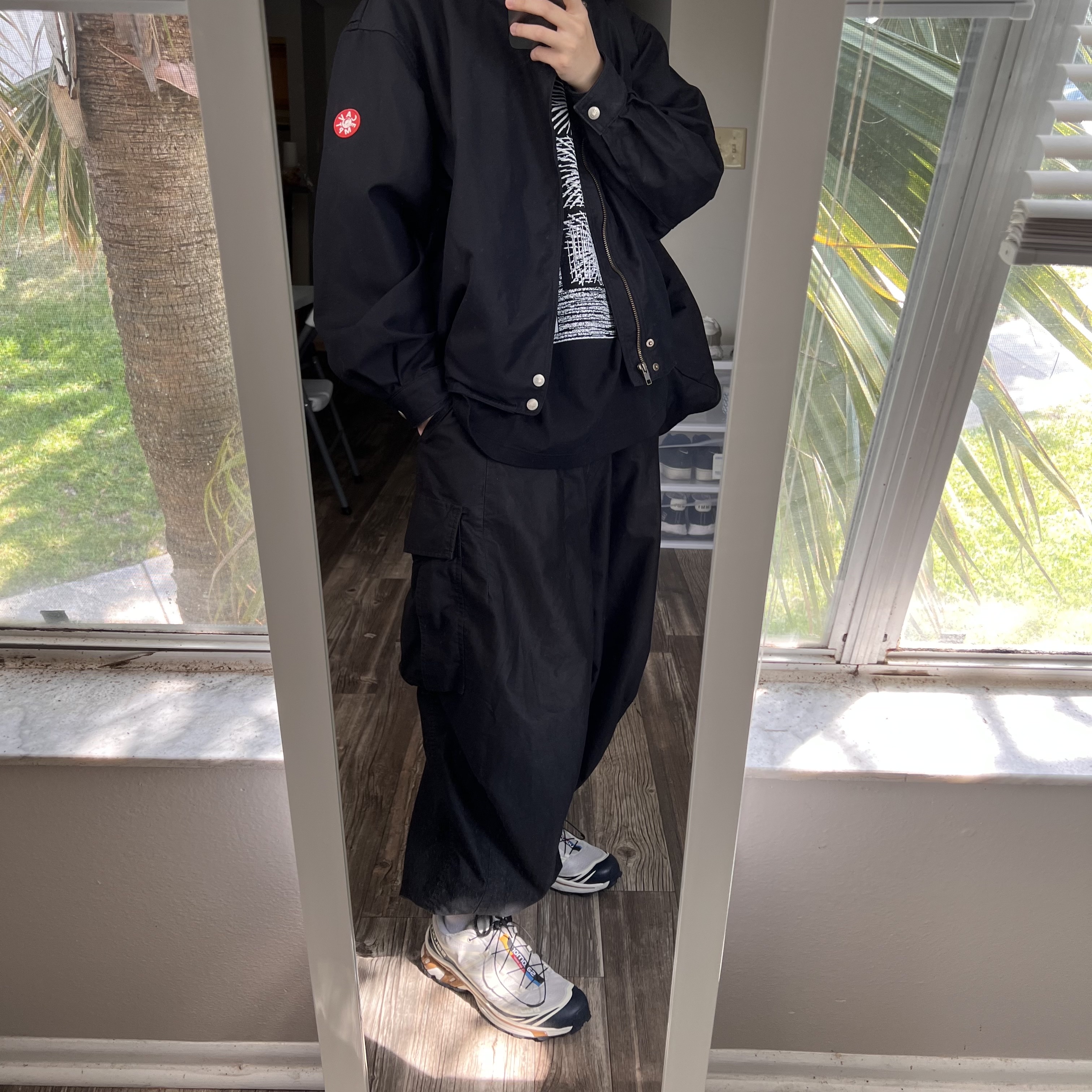 Cav Empt The Commodity T-Shirt Black - 23SS, Cav Empt Covered Jacket Black - 23SS 착용 스타일