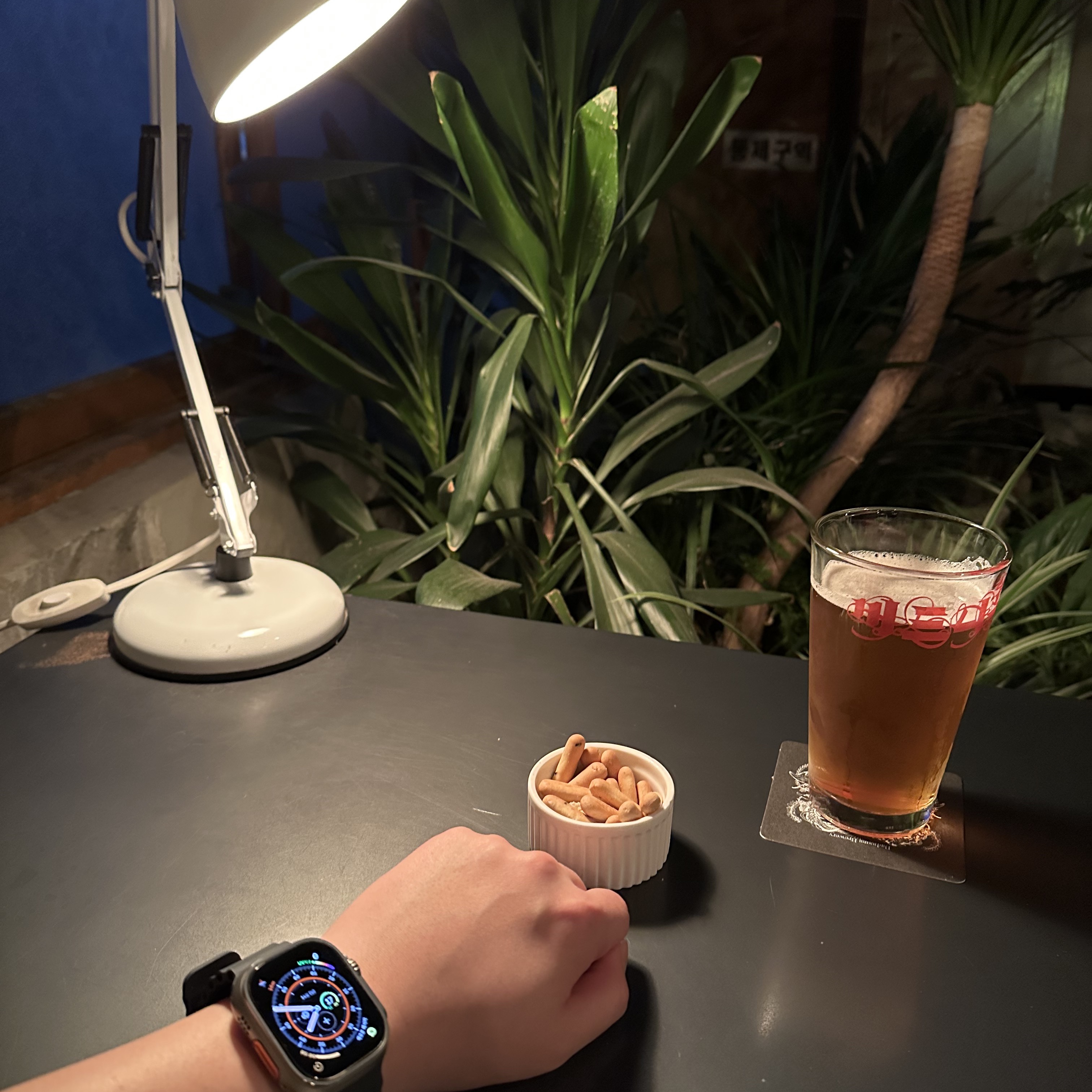 Apple Watch Ultra 49mm Titanium Case with Ocean Band Midnight (Korean Ver.) 착용 스타일