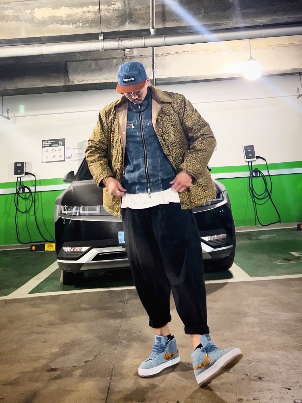 Supreme x Barbour Lightweight Waxed Cotton Field Jacket Leopard - 20SS, Nike x Supreme SB Zoom Blazer Mid QS 2 Industrial Blue 착용 스타일 - 2