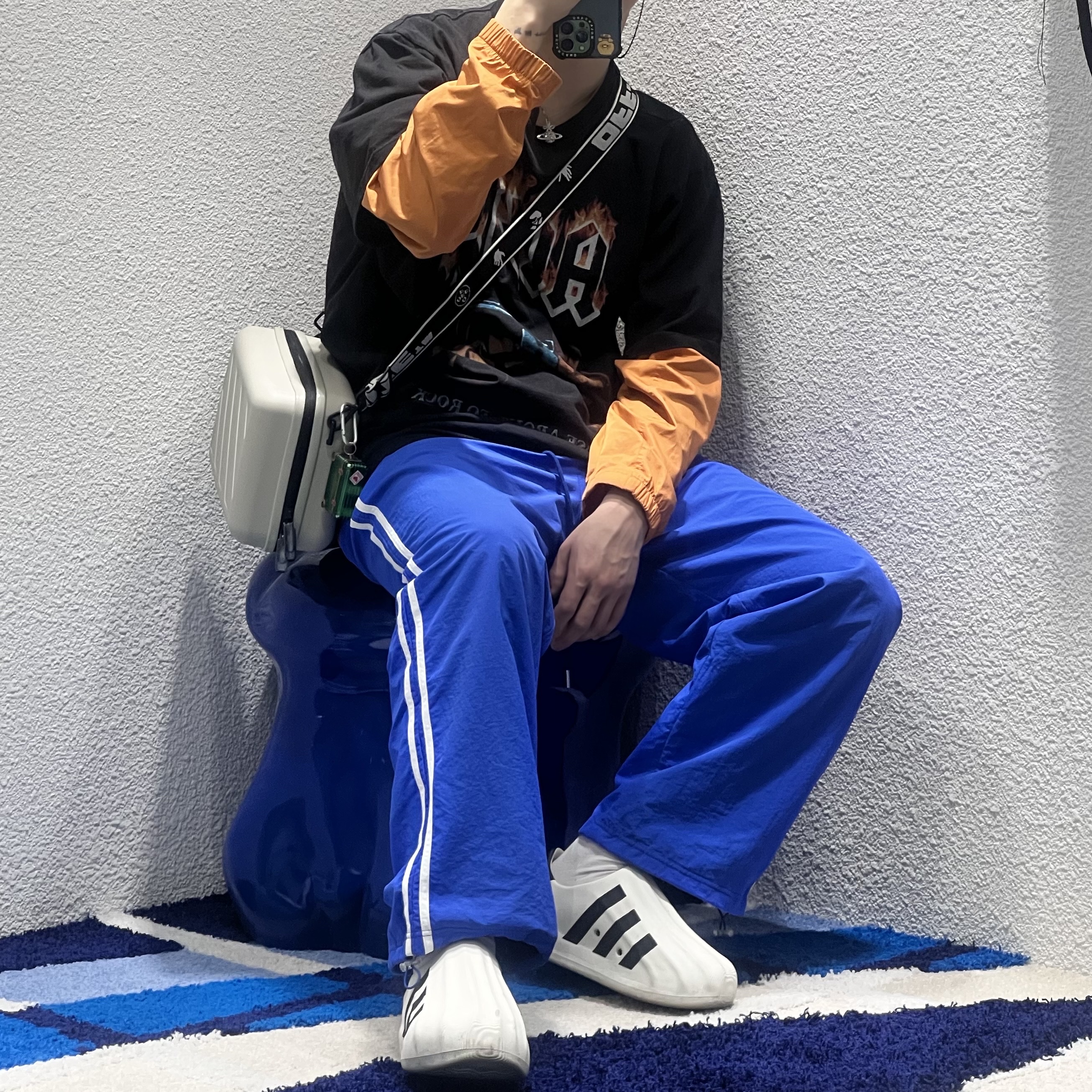 Adidas Adifom Superstar Core White, Off-White x Amore Pacific Protection Box (Without Cosmetics) 착용 스타일