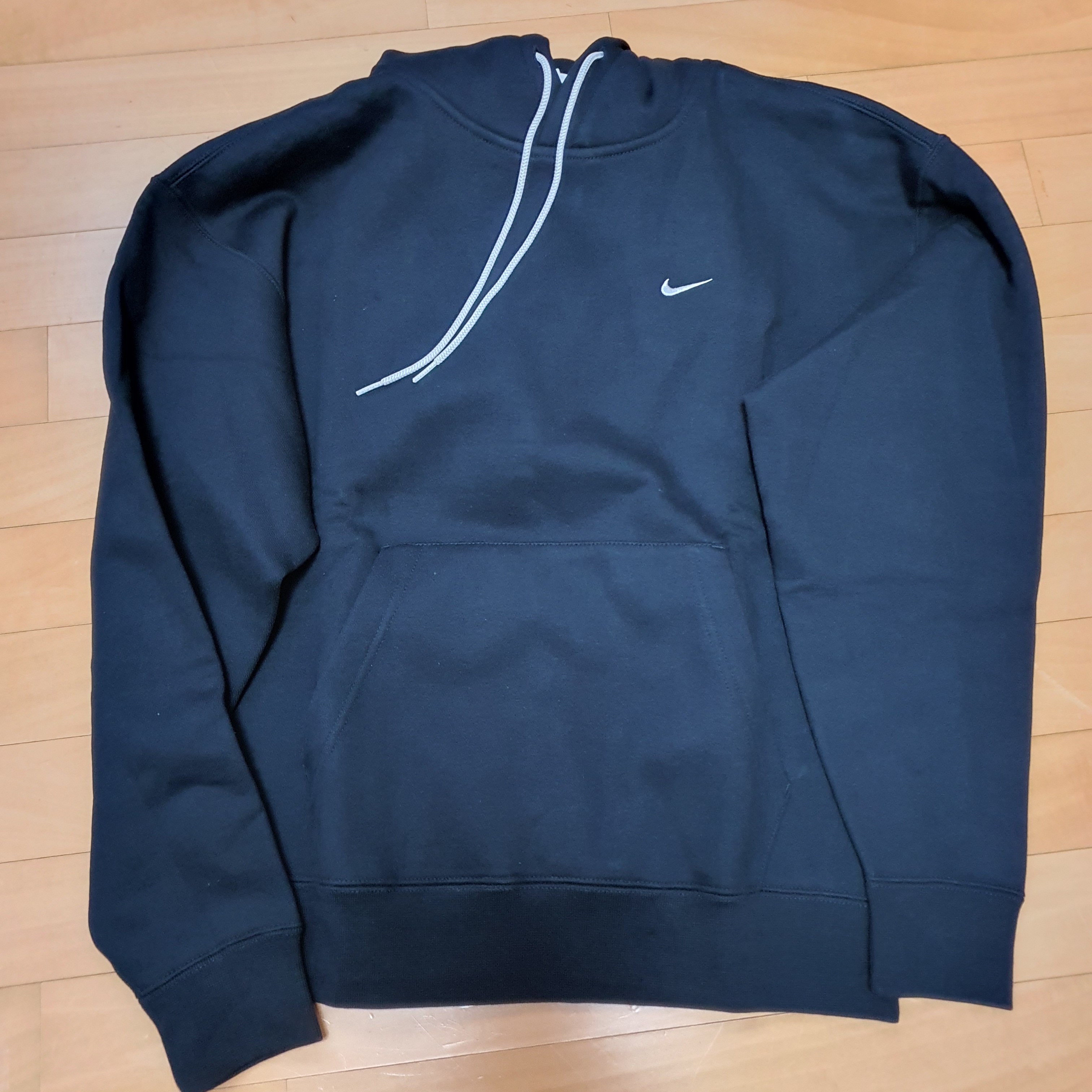 Nike NRG Solo Swoosh Fleece Hoodie Black White - Asia 착용 스타일
