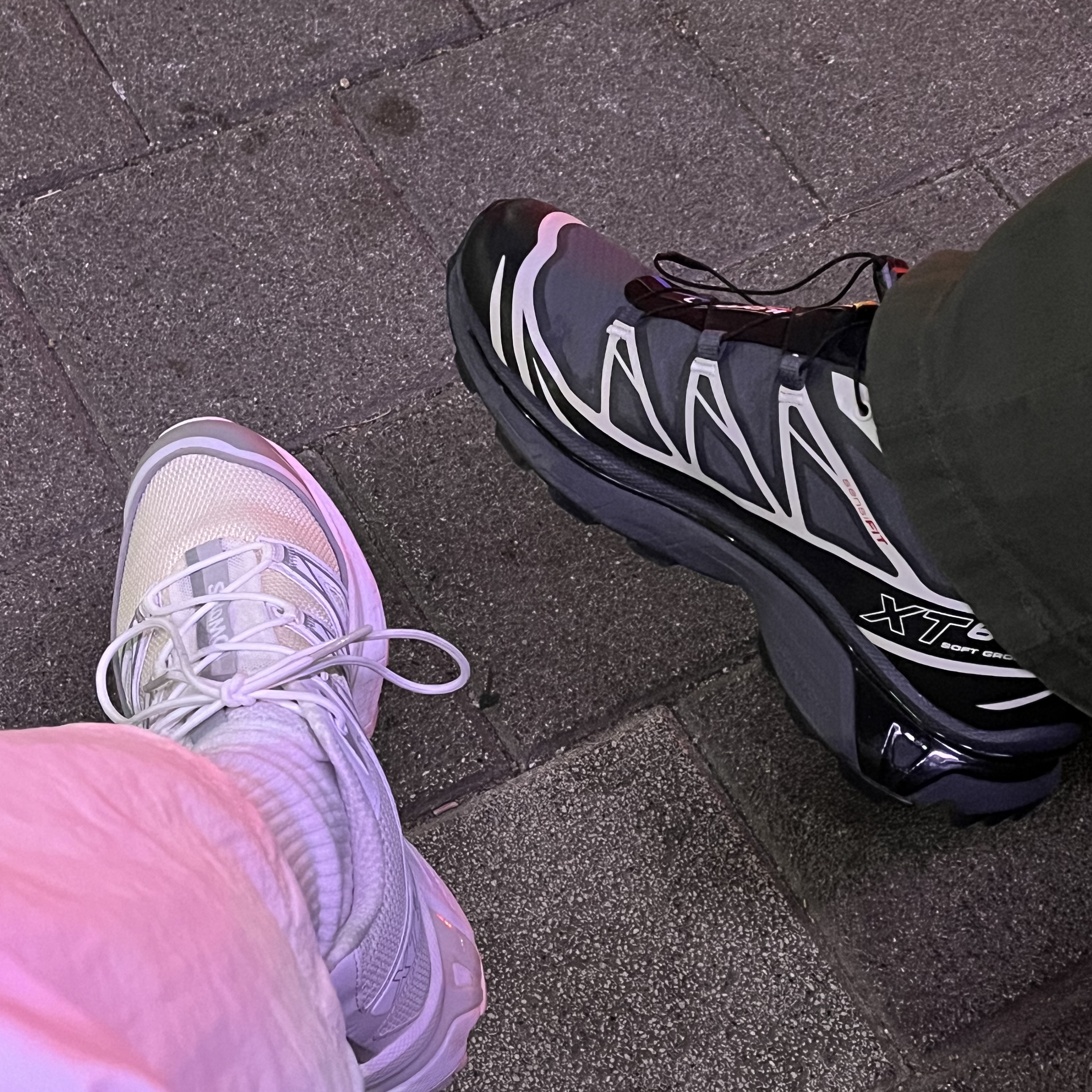 Salomon XT-6 Gore-Tex Black Ebony, Salomon XT-6 Expanse Vanilla Ice White 착용 스타일
