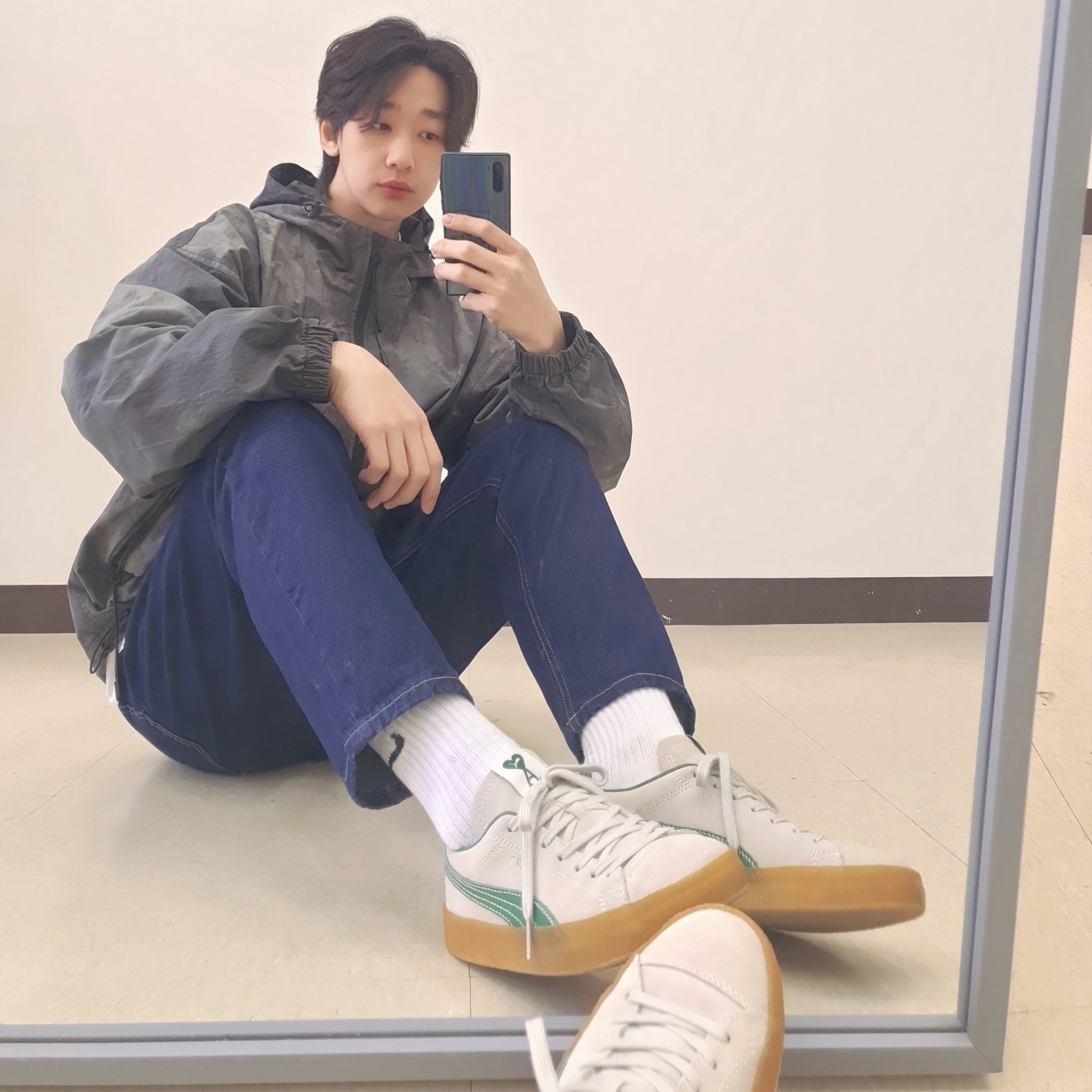 Puma x AMI Suede Crepe Pristine 착용 스타일