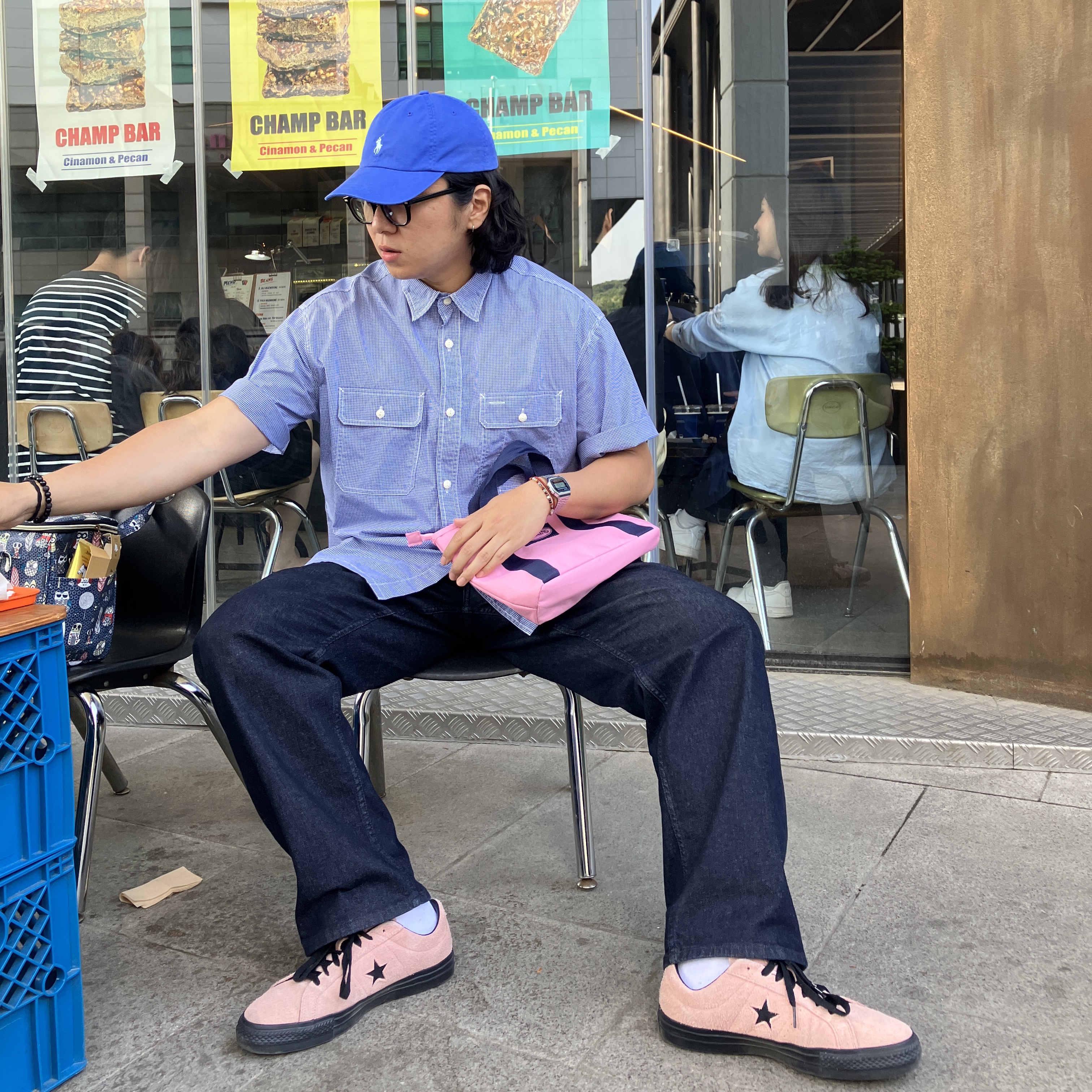 Converse One Star Pro Ox Vintage Suede Canyon Dusk 착용 스타일 - 1