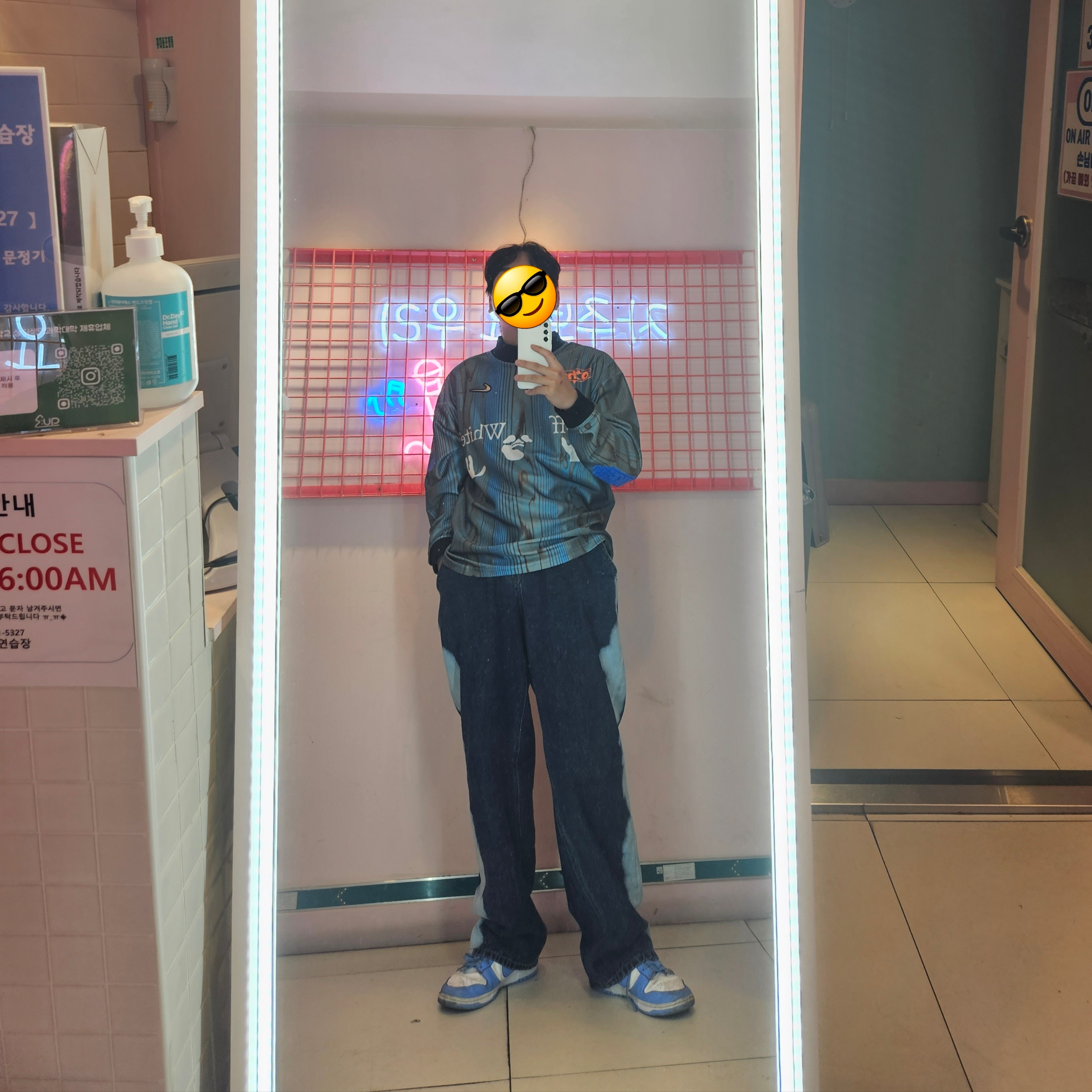 Nike x Off-White NRG Jersey Imperial Blue - Asia, Nike Dunk Low Retro University Blue 착용 스타일